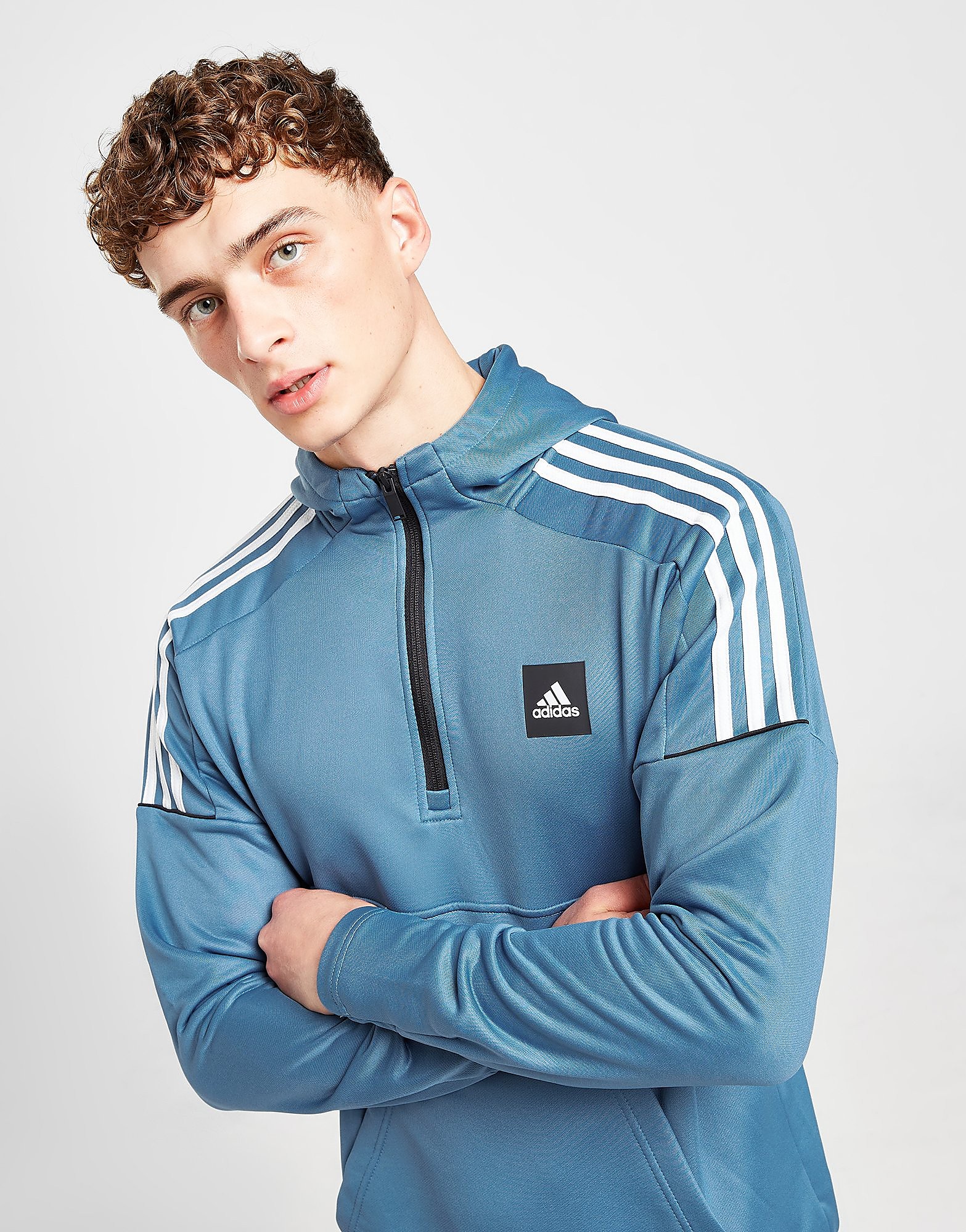 

adidas Match 1/2 Zip Football Hoodie - Only at JD - Blue - Mens, Blue