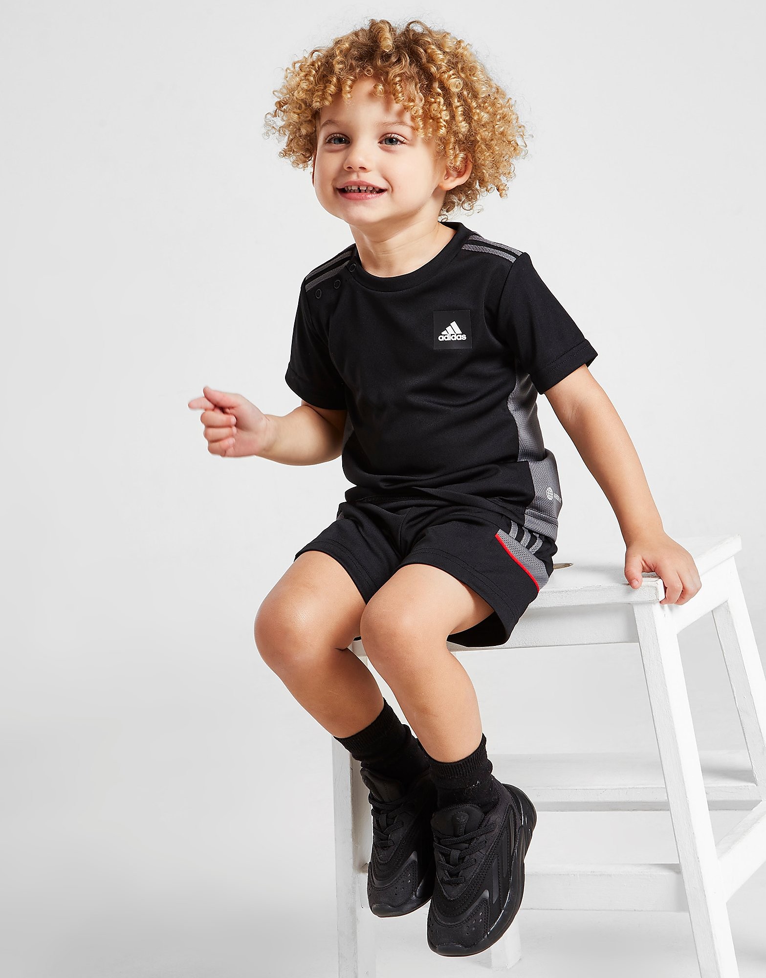 

adidas Match T-Shirt/Shorts Set Infant - Only at JD - Black - Kids, Black
