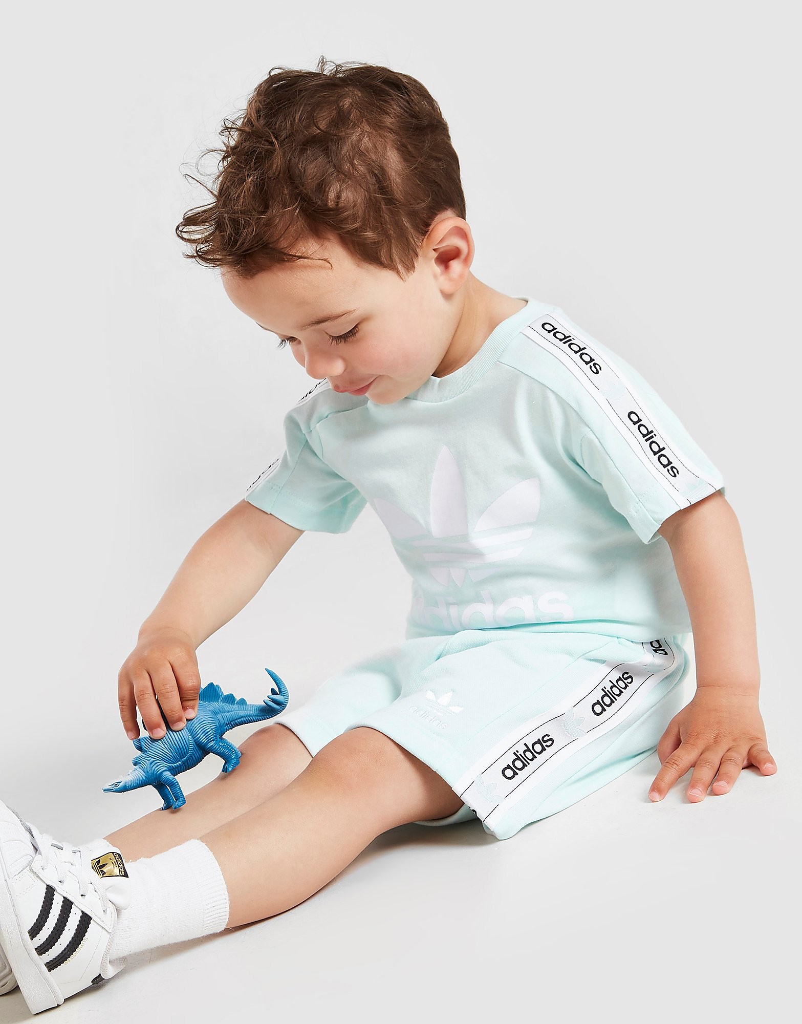 

adidas Originals Tape T-Shirt/Shorts Set Infant - Only at JD - Blue - Kids, Blue