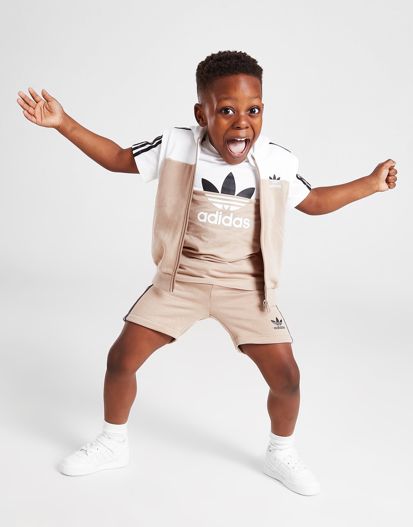 

adidas Originals Sliced 3-Piece Tracksuit Infant - Only at JD - Brown/White - Kids, Brown/White