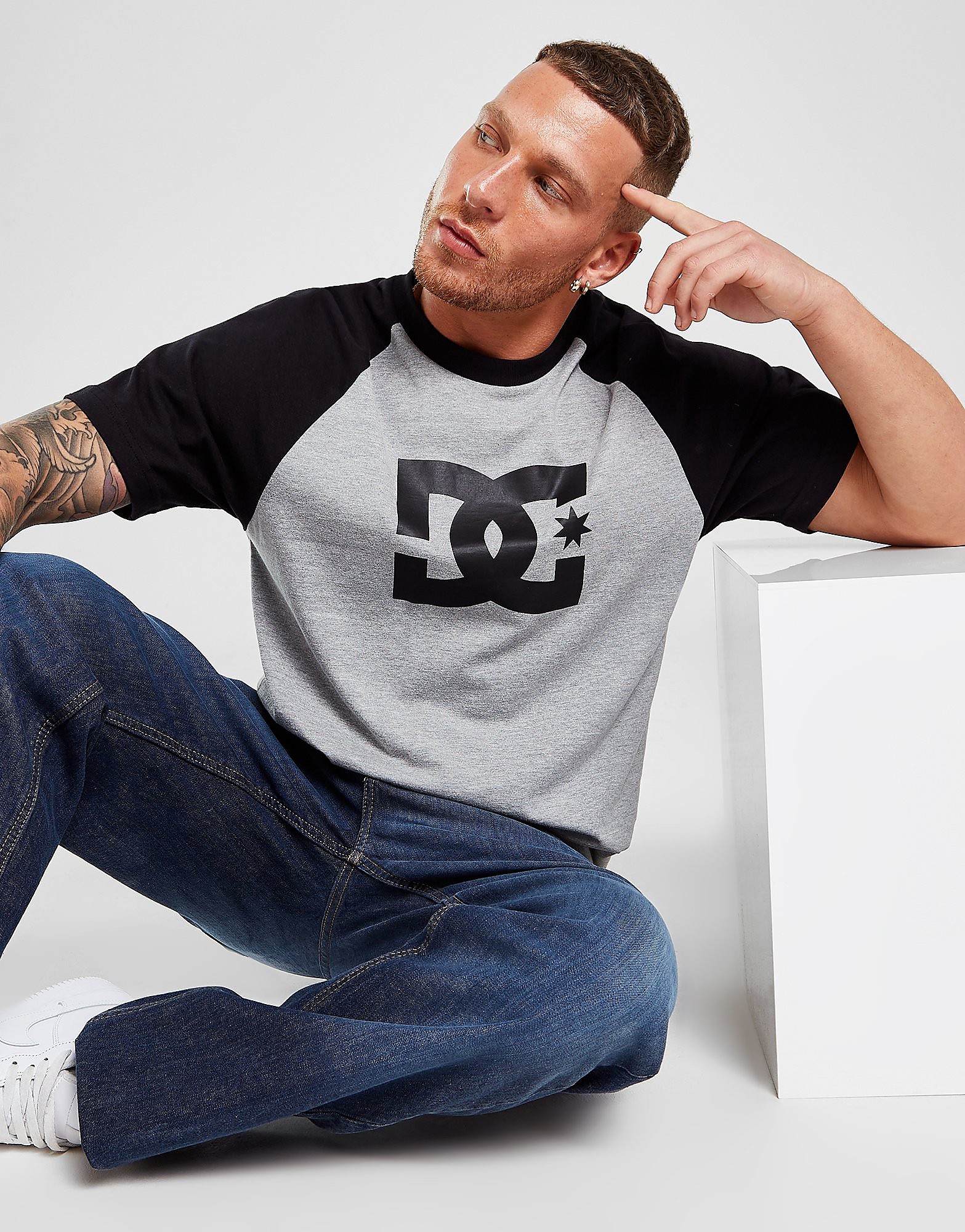 DC Shoes Raglan T-Shirt - Grey/Black, Grey/Black