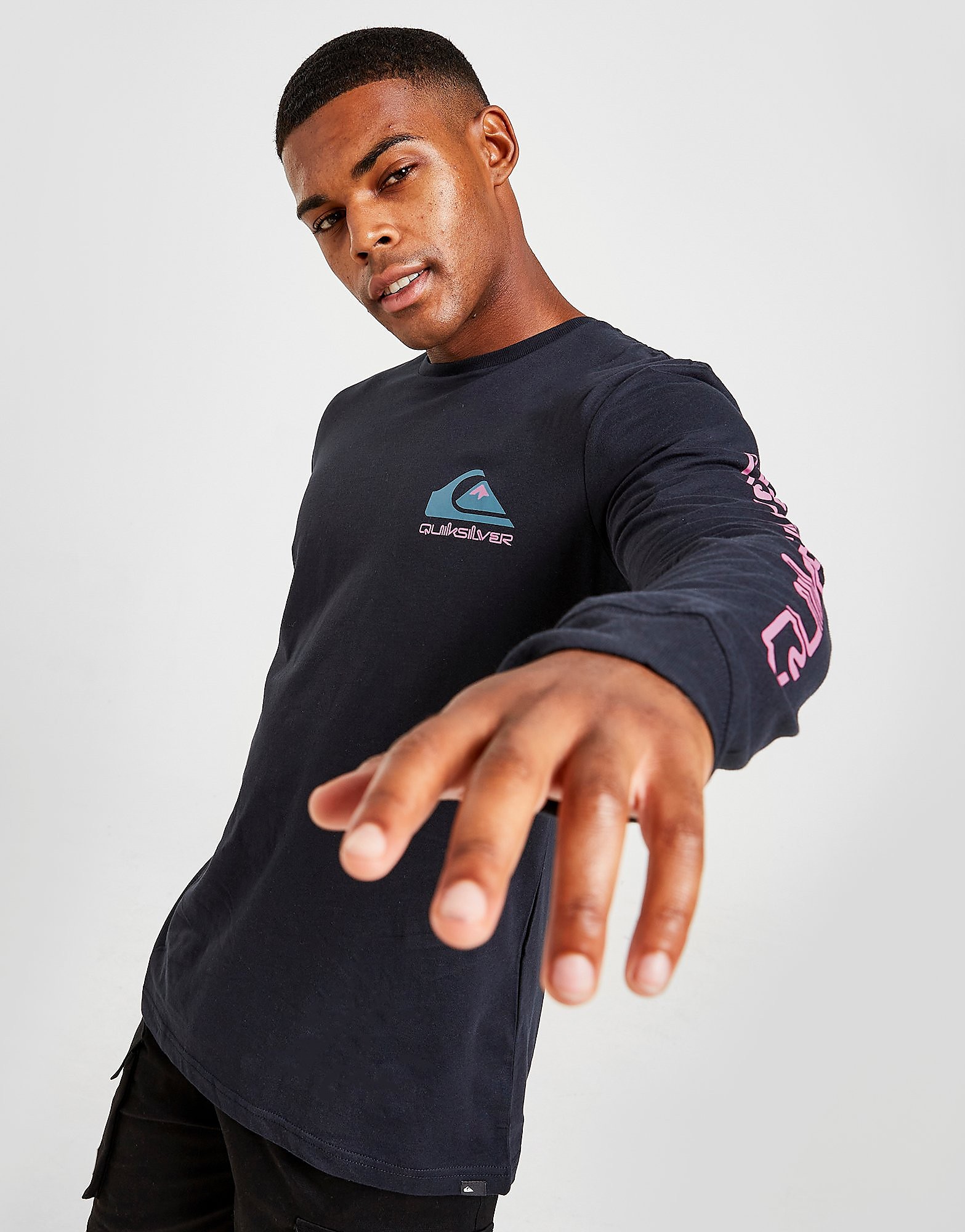 

Quiksilver Omni Logo Long Sleeve T-Shirt - Black - Mens, Black