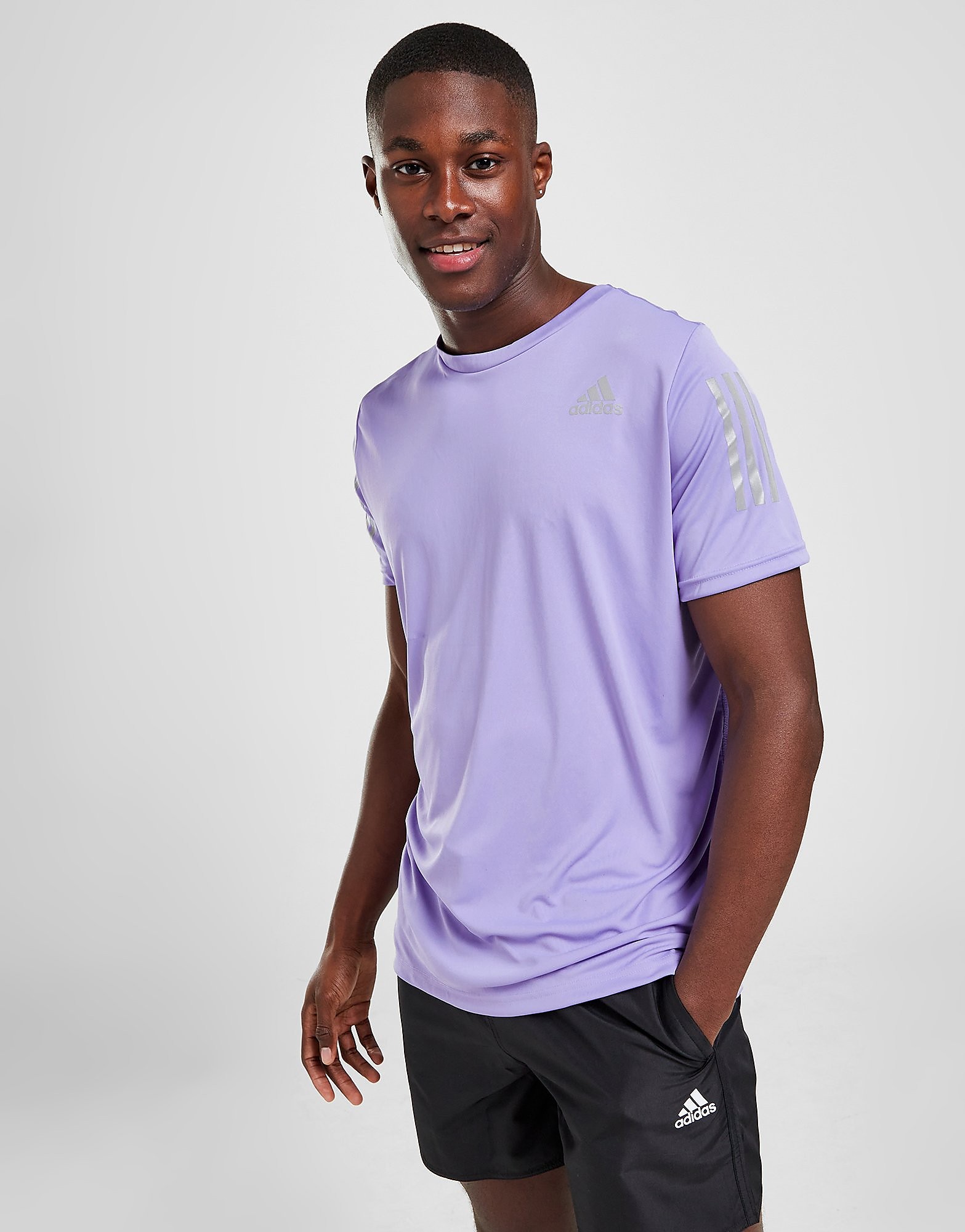 adidas Own The Run T-Shirt - Purple - Mens, Purple