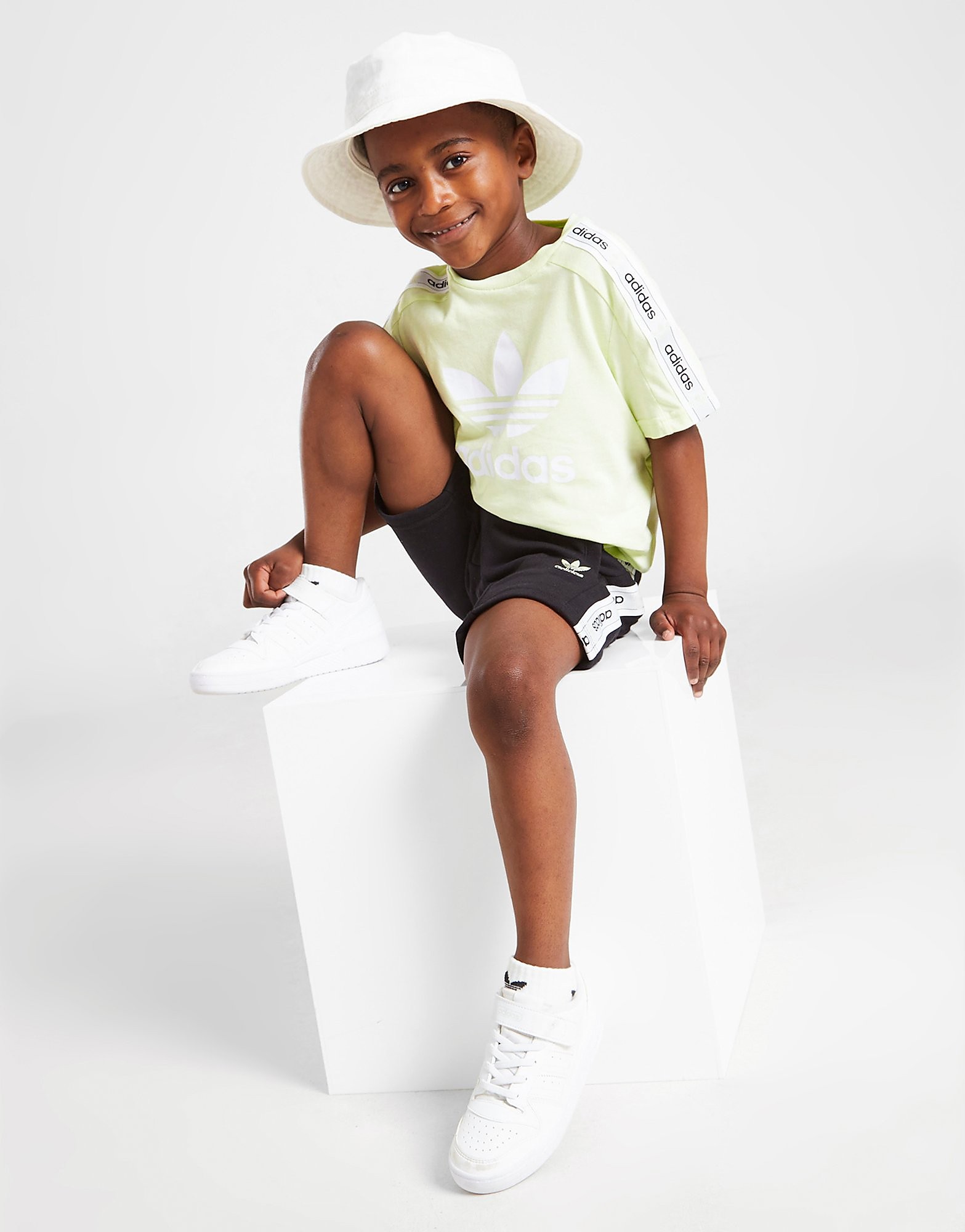 

adidas Originals Tape T-Shirt/Shorts Set Children - Only at JD - Green/Black - Kids, Green/Black