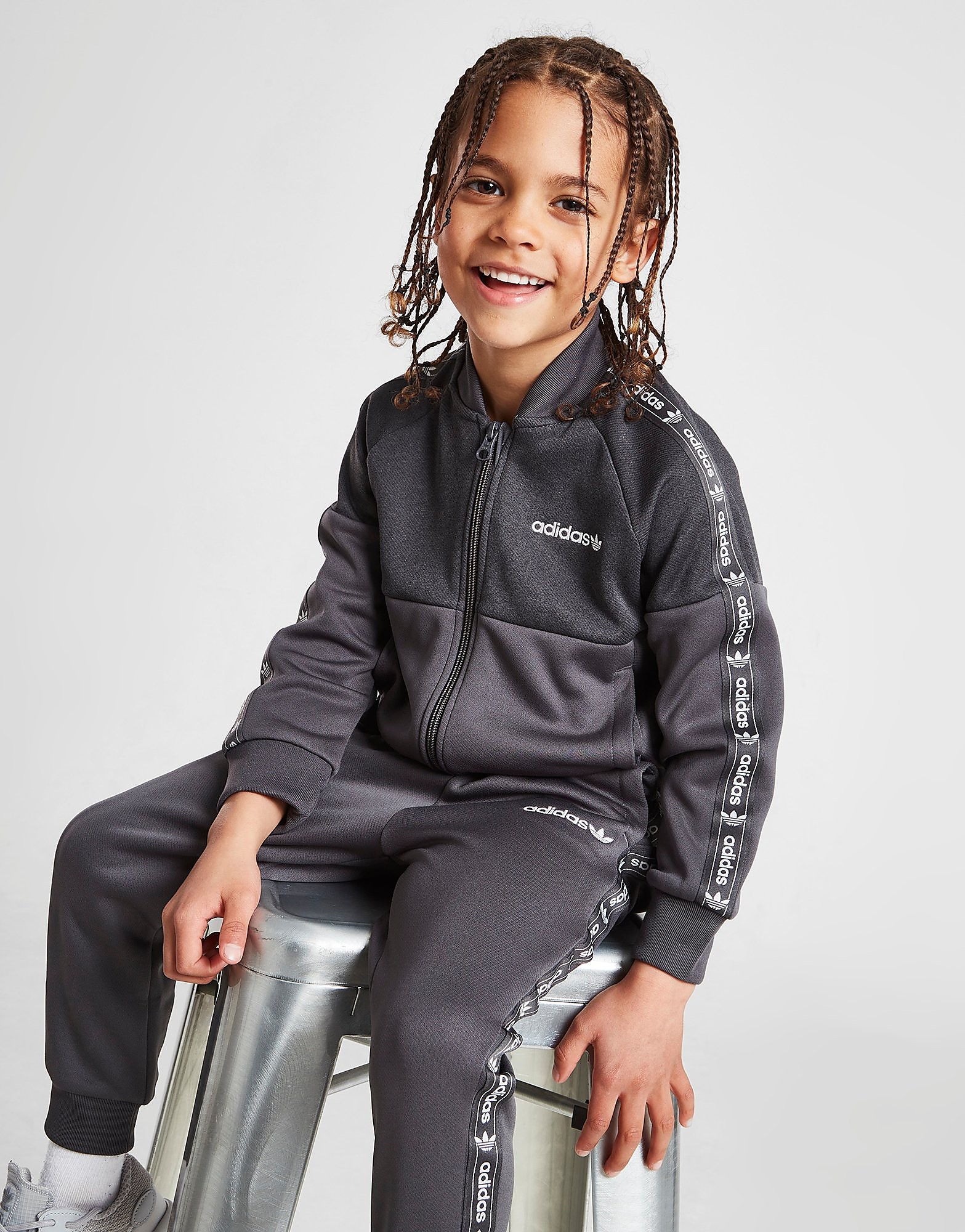 Adidas Originals Fato de Treino Edge Tape para Criança - Only at JD - Cinzento - Kids, Cinzento