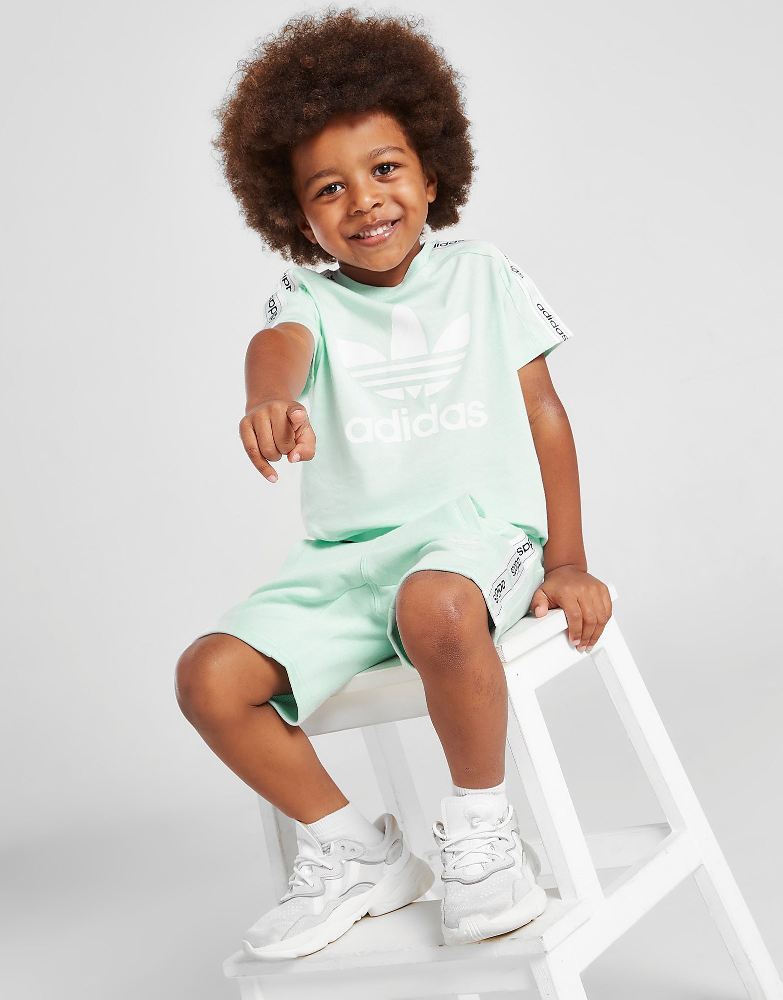 

adidas Originals Tape T-Shirt/Shorts Set Children - Only at JD - Blue - Kids, Blue