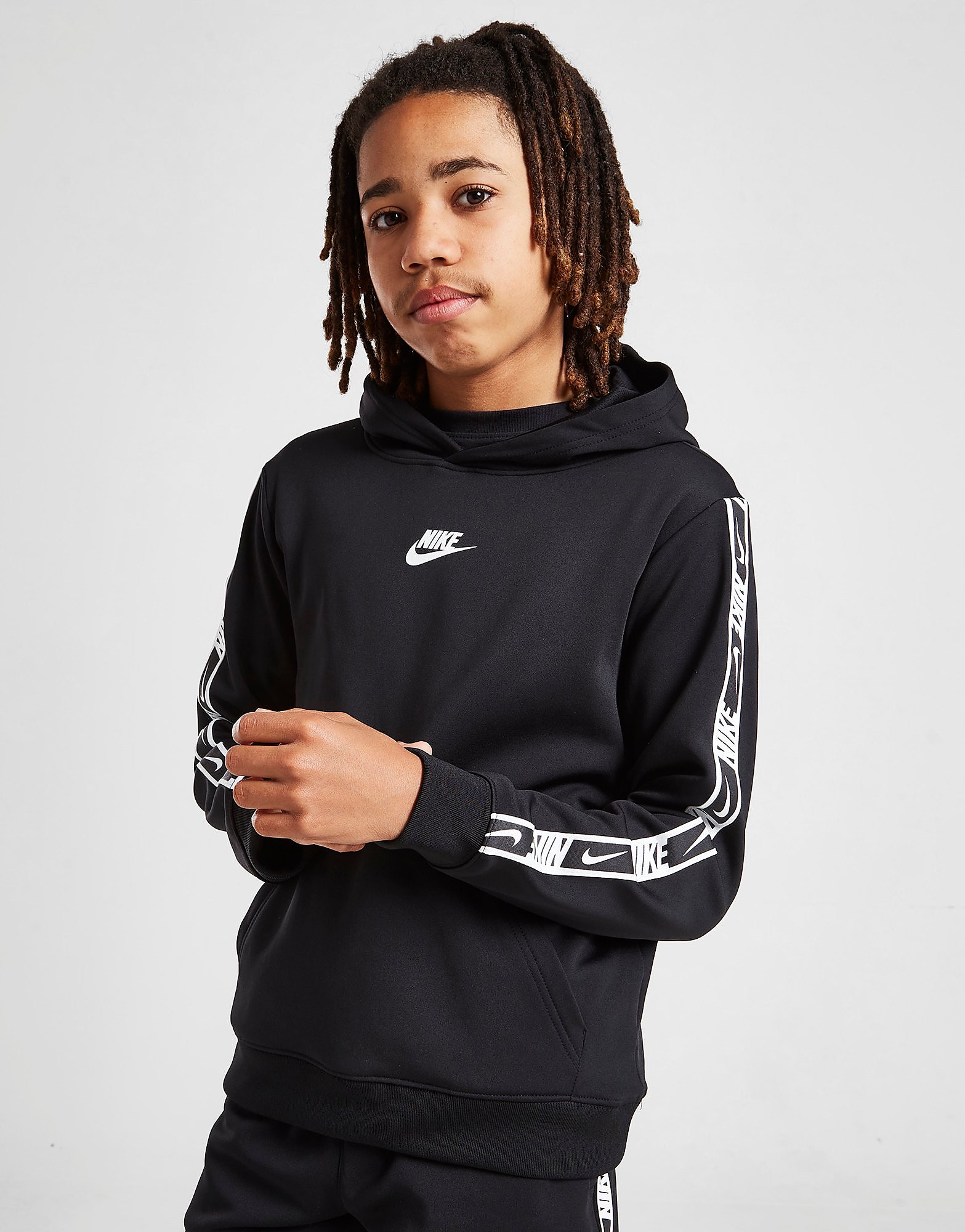 

Nike Sportswear Repeat Logo Pullover Hoodie - Black/Black/White - Kids, Black/Black/White