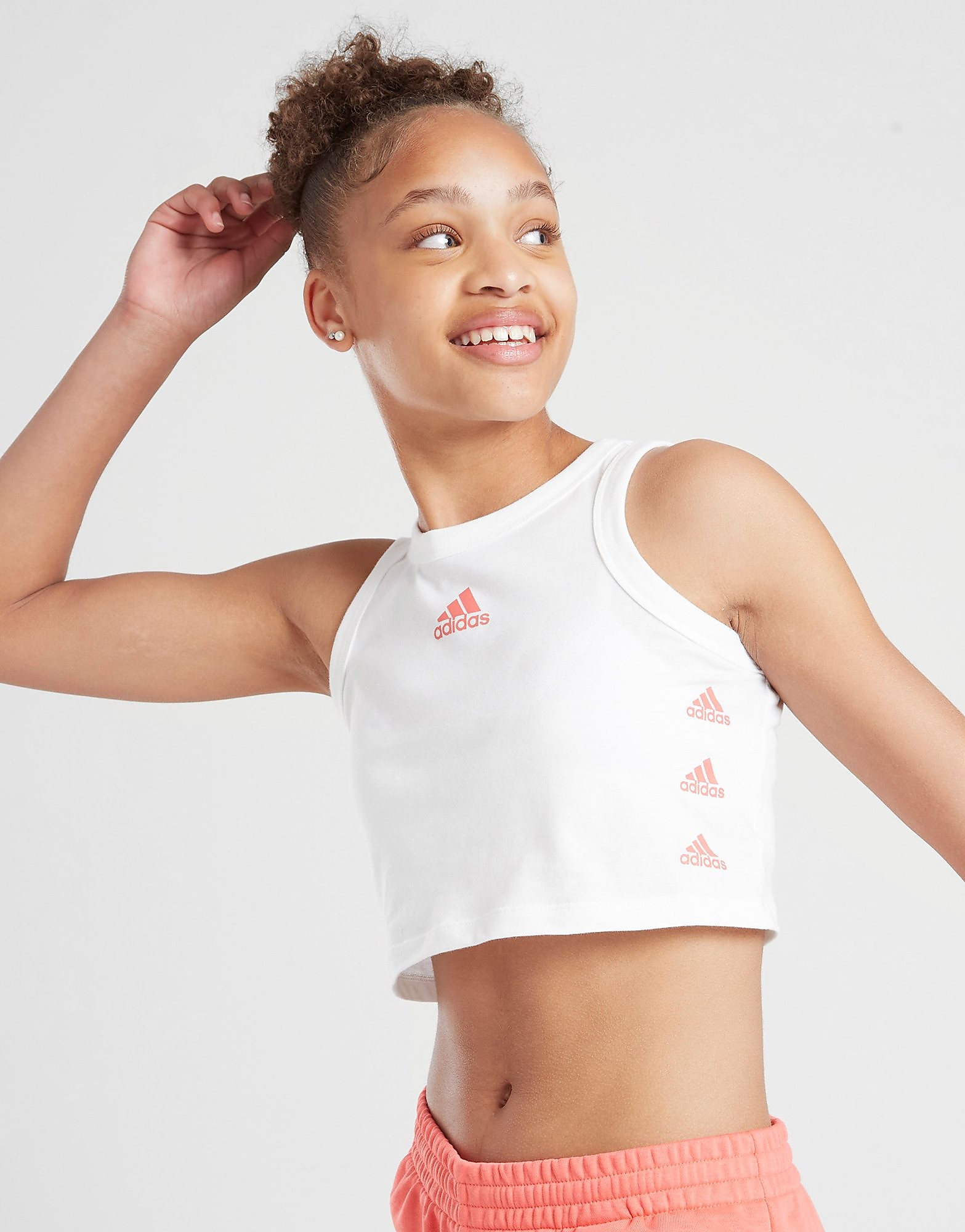 

adidas Girls' Repeat Badge Of Sport Tank Top Junior - Only at JD - White - Kids, White