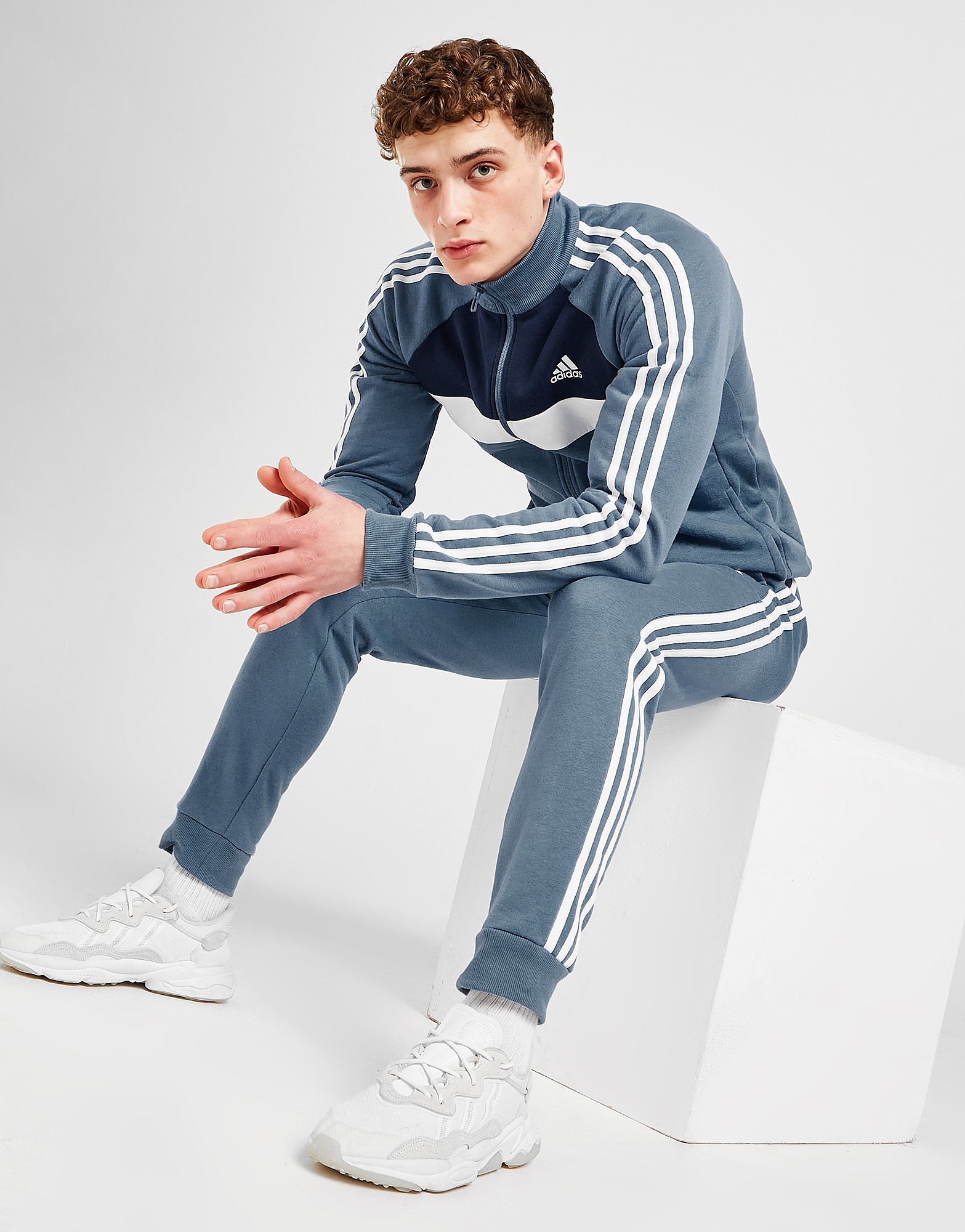 

adidas Badge of Sport Colour Block Fleece Tracksuit - Only at JD - Blue, Blue