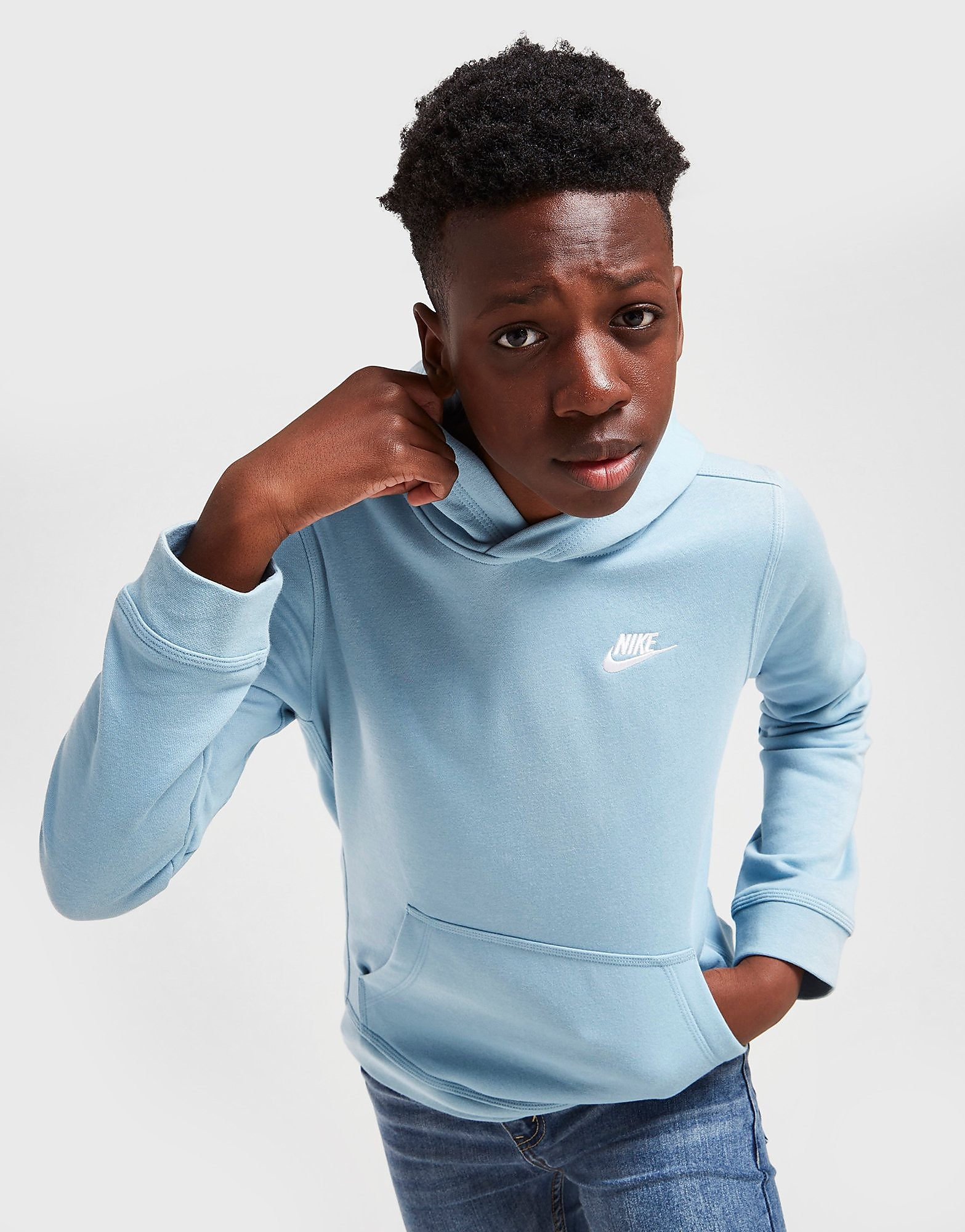 

Nike Sportswear Club Pullover Hoodie Junior - Worn Blue/White - Kids, Worn Blue/White