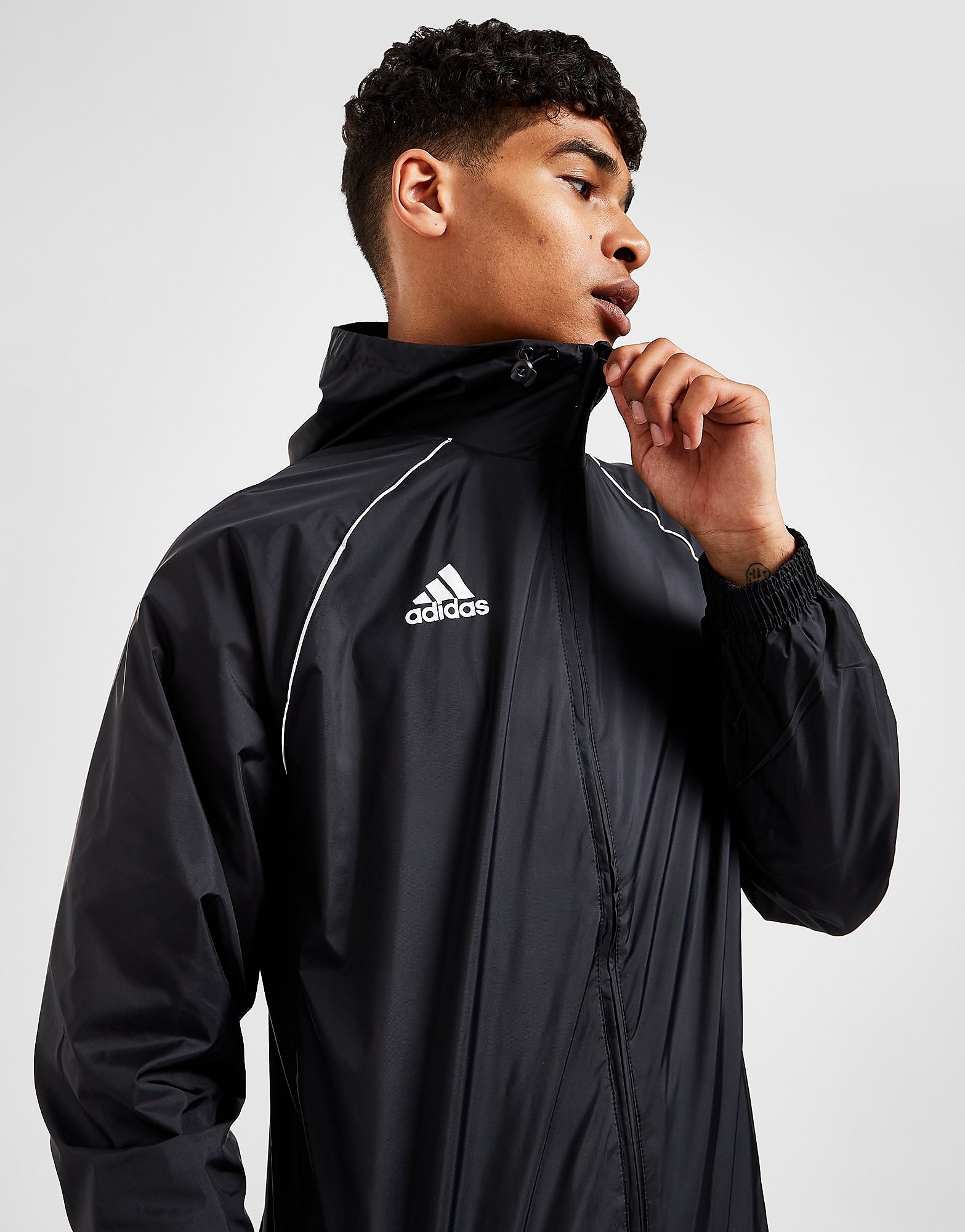 

adidas Core Running Jacket - Black / White - Mens, Black / White
