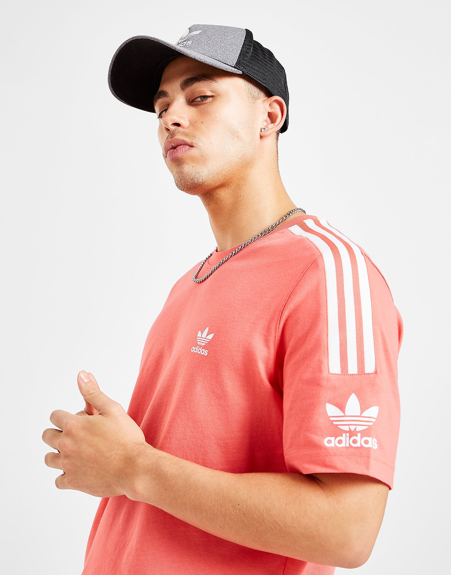 

adidas Originals Lock Up Short Sleeve T-Shirt - Pink - Mens, Pink