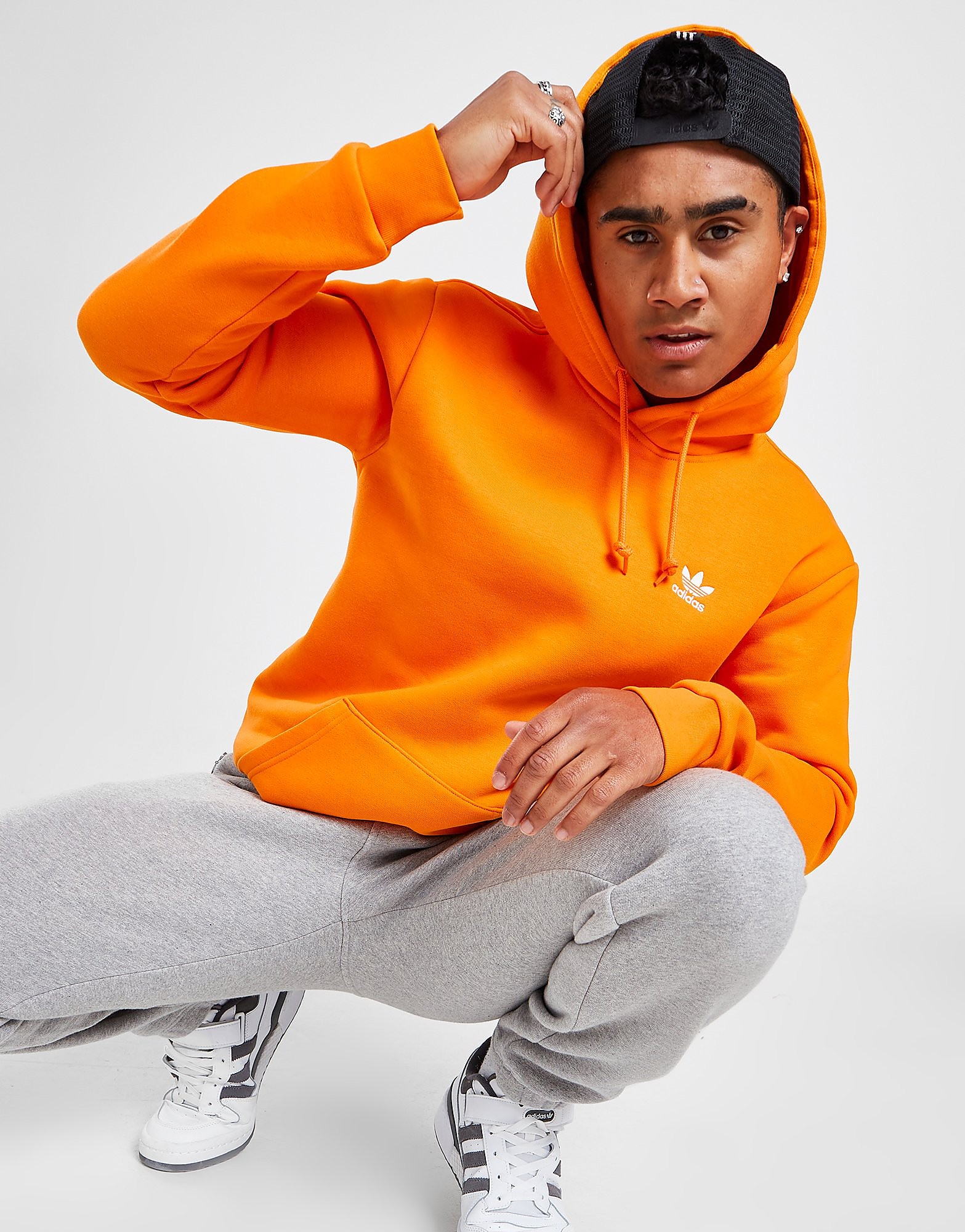 

adidas Originals Trefoil Essential Hoodie - Orange - Mens, Orange