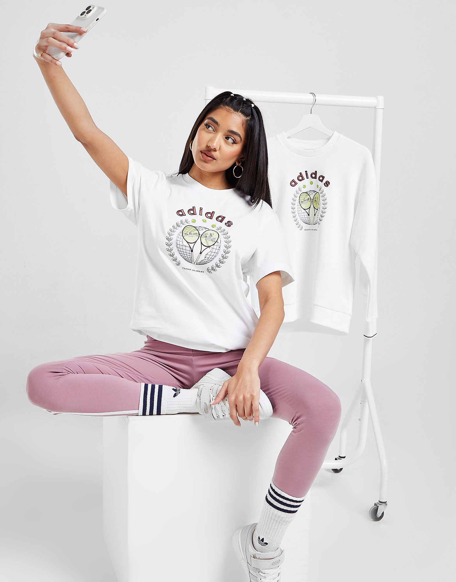 

adidas Originals Tennis Academy Boyfriend T-Shirt - Only at JD - WHITE - Womens, WHITE