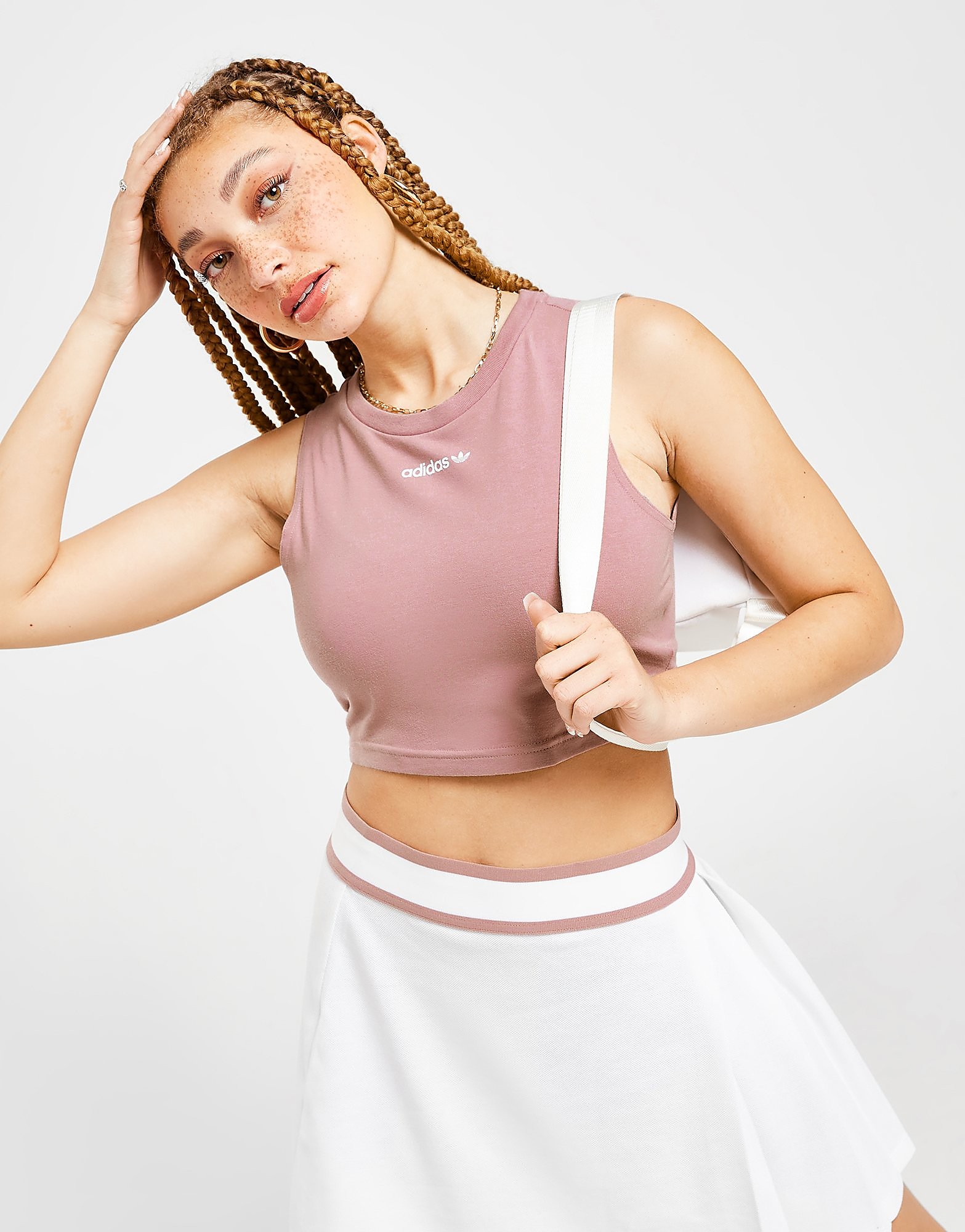 

adidas Originals 3-Stripes Linear Tank Top - Only at JD - Pink - Womens, Pink