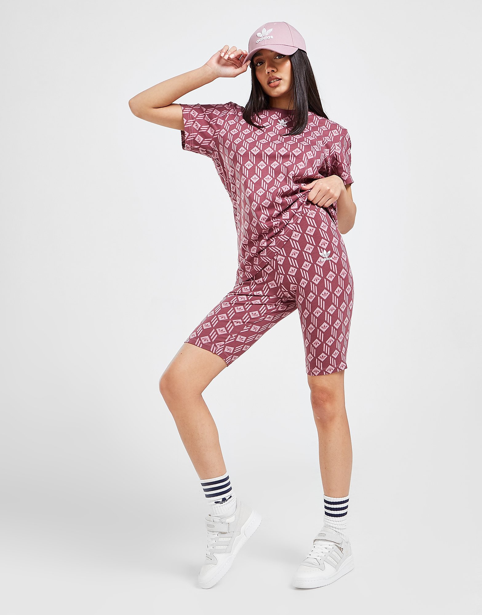 

adidas Originals Monogram Cycle Shorts - BROWN - Womens, BROWN