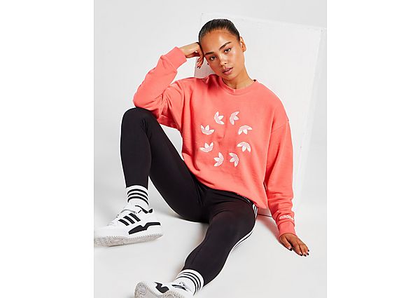 adidas Originals Circle Trefoil Crew Sweatshirt - Only at JD - Pink - Womens, Pink