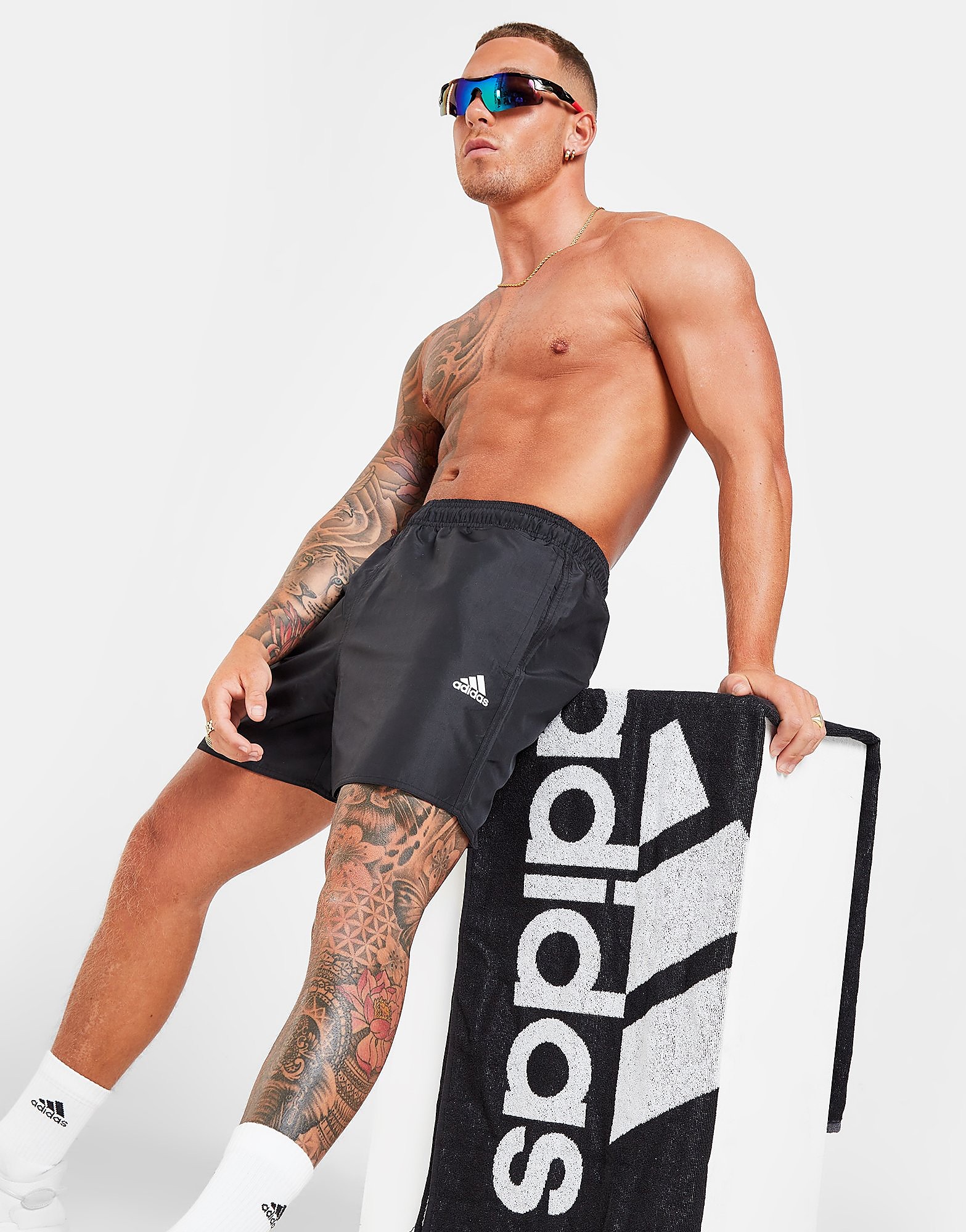

adidas Badge Of Sport Core Swim Shorts - Black - Mens, Black