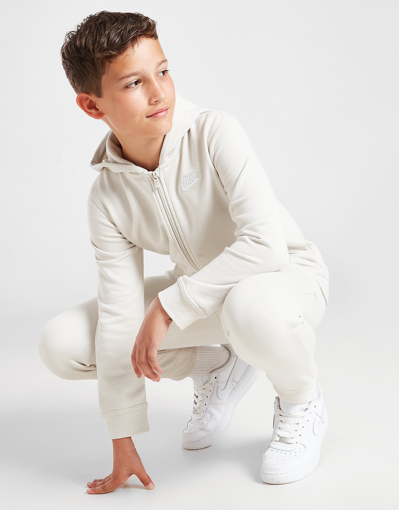 

Nike Club Full Zip Hoodie Junior - Light Bone/White/BONE - Kids, Light Bone/White/BONE