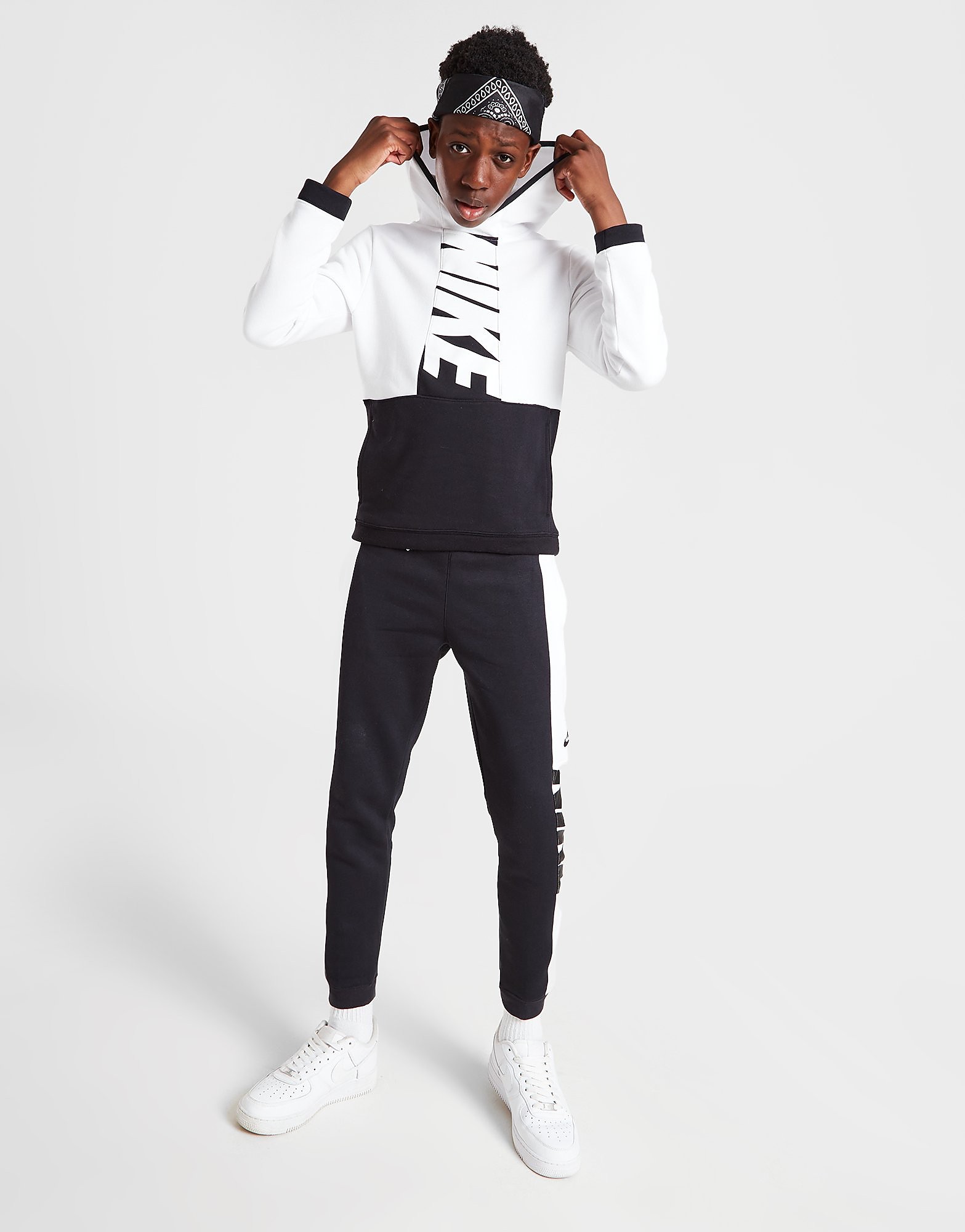 

Nike Sportswear Colour Block Pullover Hoodie Junior - White/Black - Kids, White/Black