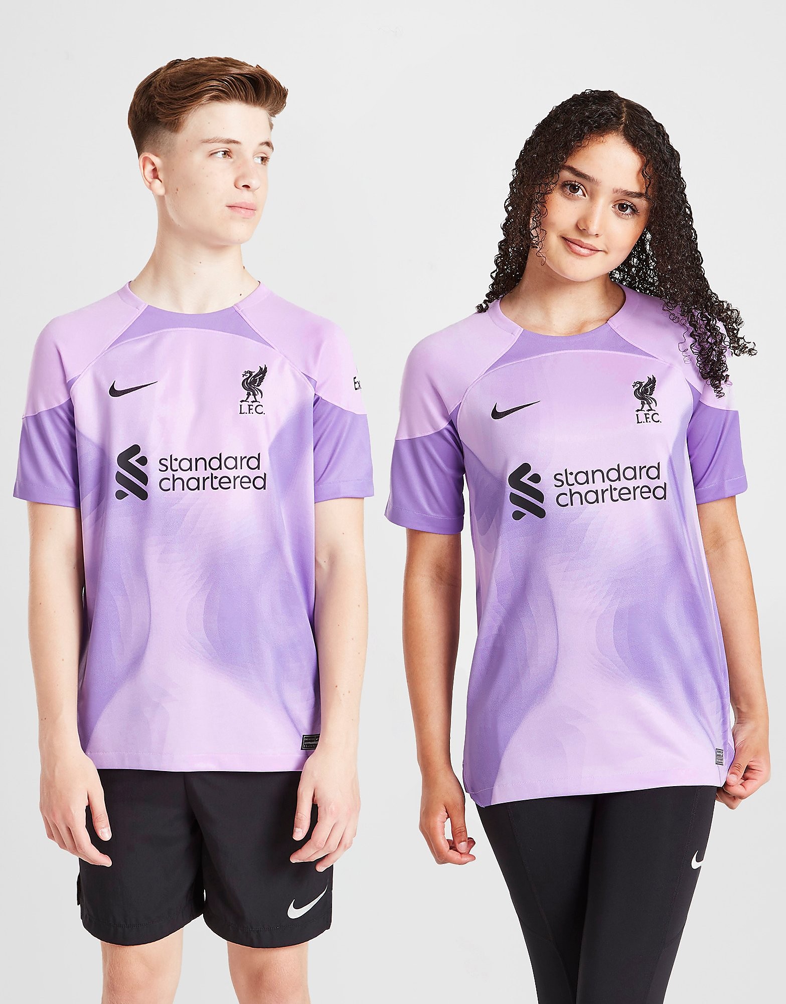 

Nike Liverpool FC 2022/23 Home Goalkeeper Shirt Junior - Lilac/Space Purple/Black - Kids, Lilac/Space Purple/Black