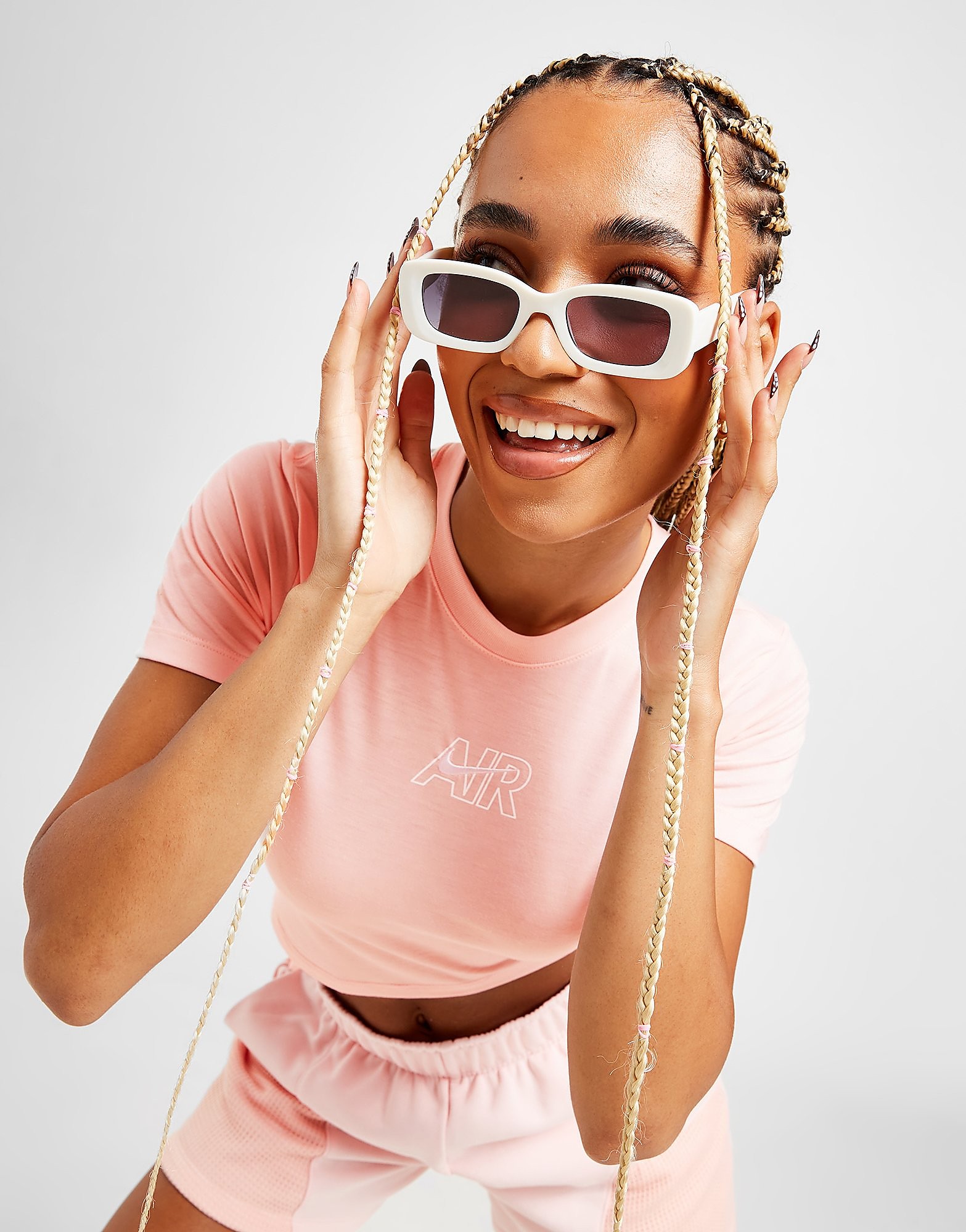 

Nike Air Slim Crop T-Shirt - Pink - Womens, Pink