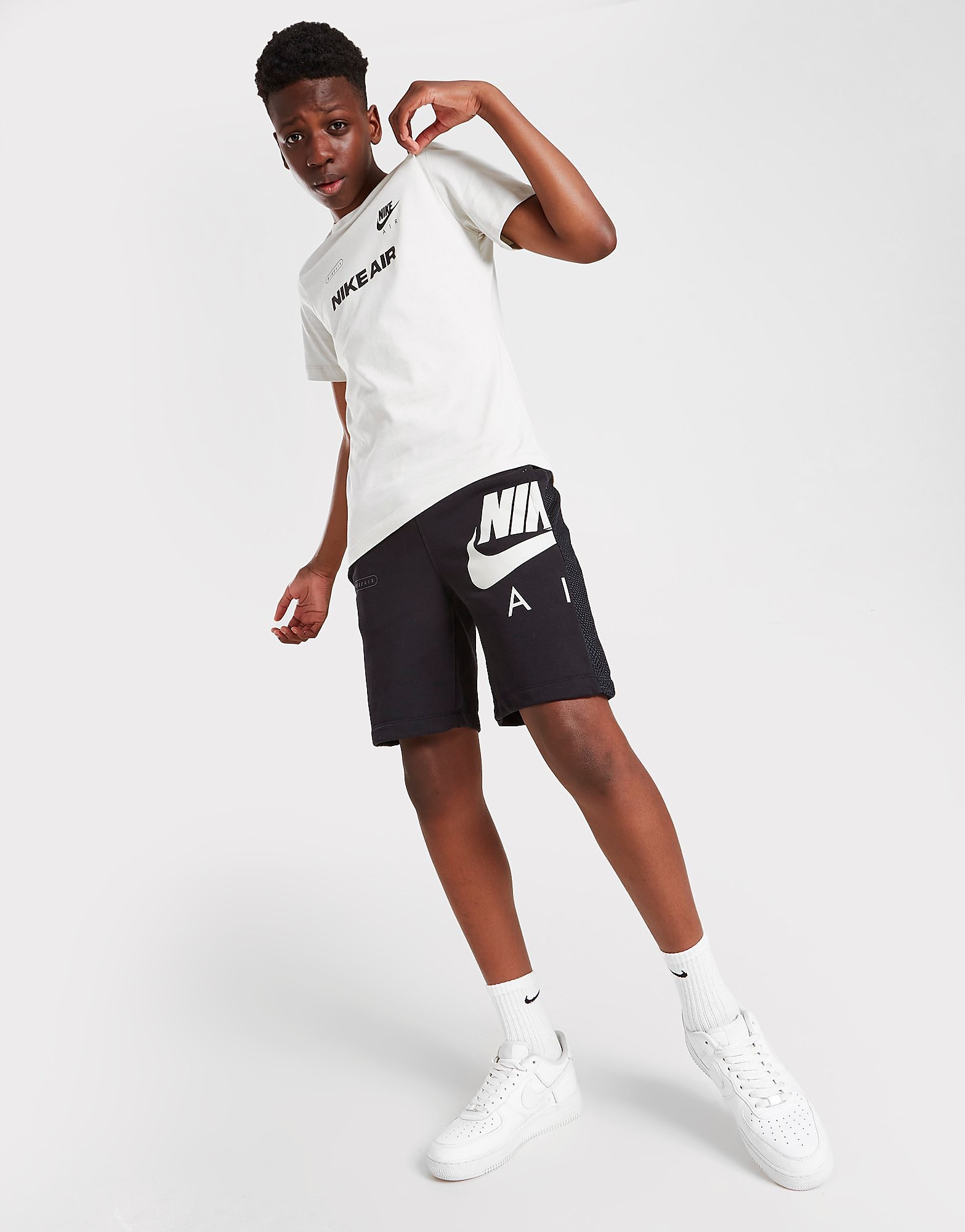 

Nike Air French Terry Shorts Junior - Black/Black/Light Bone - Kids, Black/Black/Light Bone
