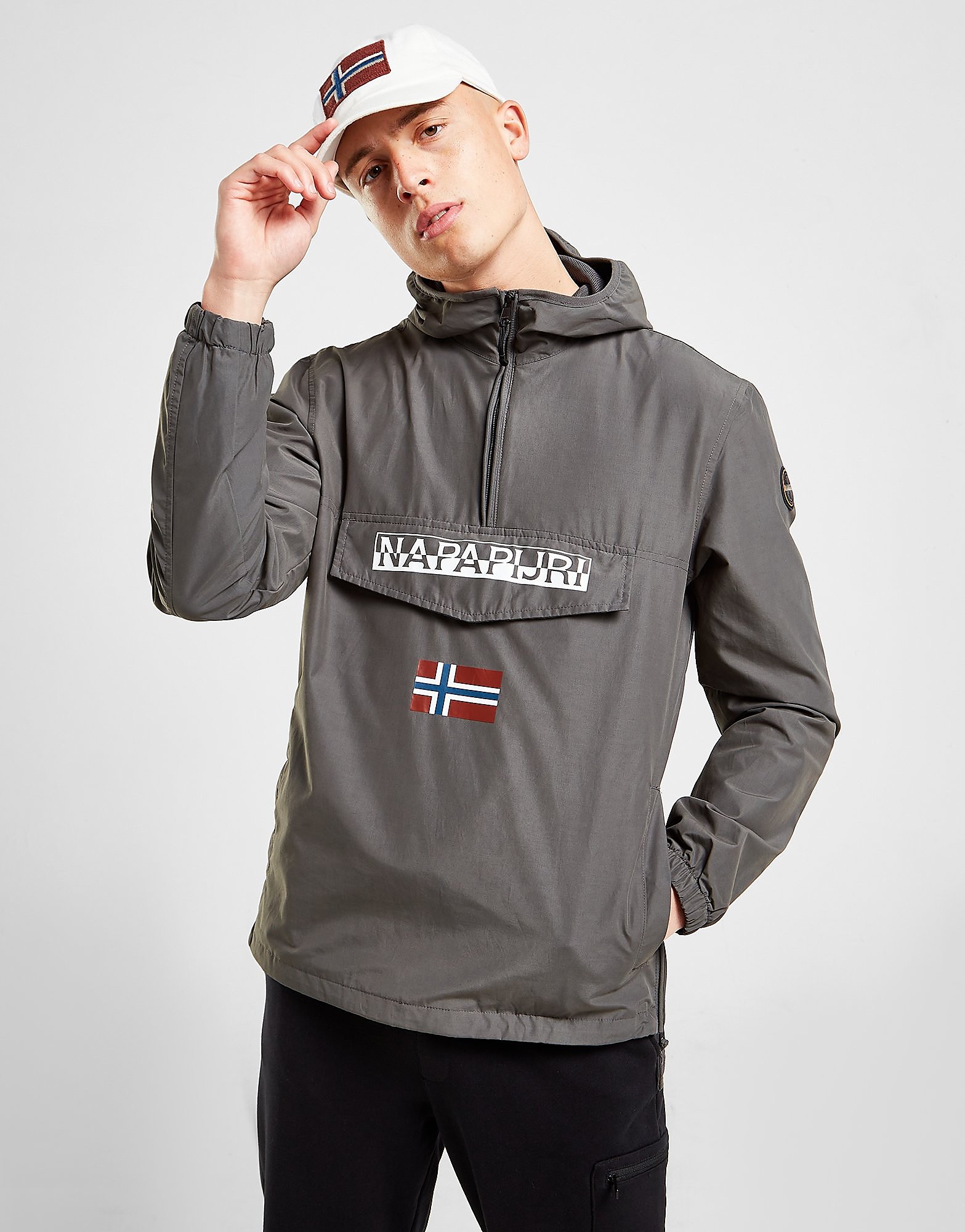 

Napapijri Arper 1/2 Zip Hooded Jacket - Exclusive - Only at JD - Grey - Mens, Grey