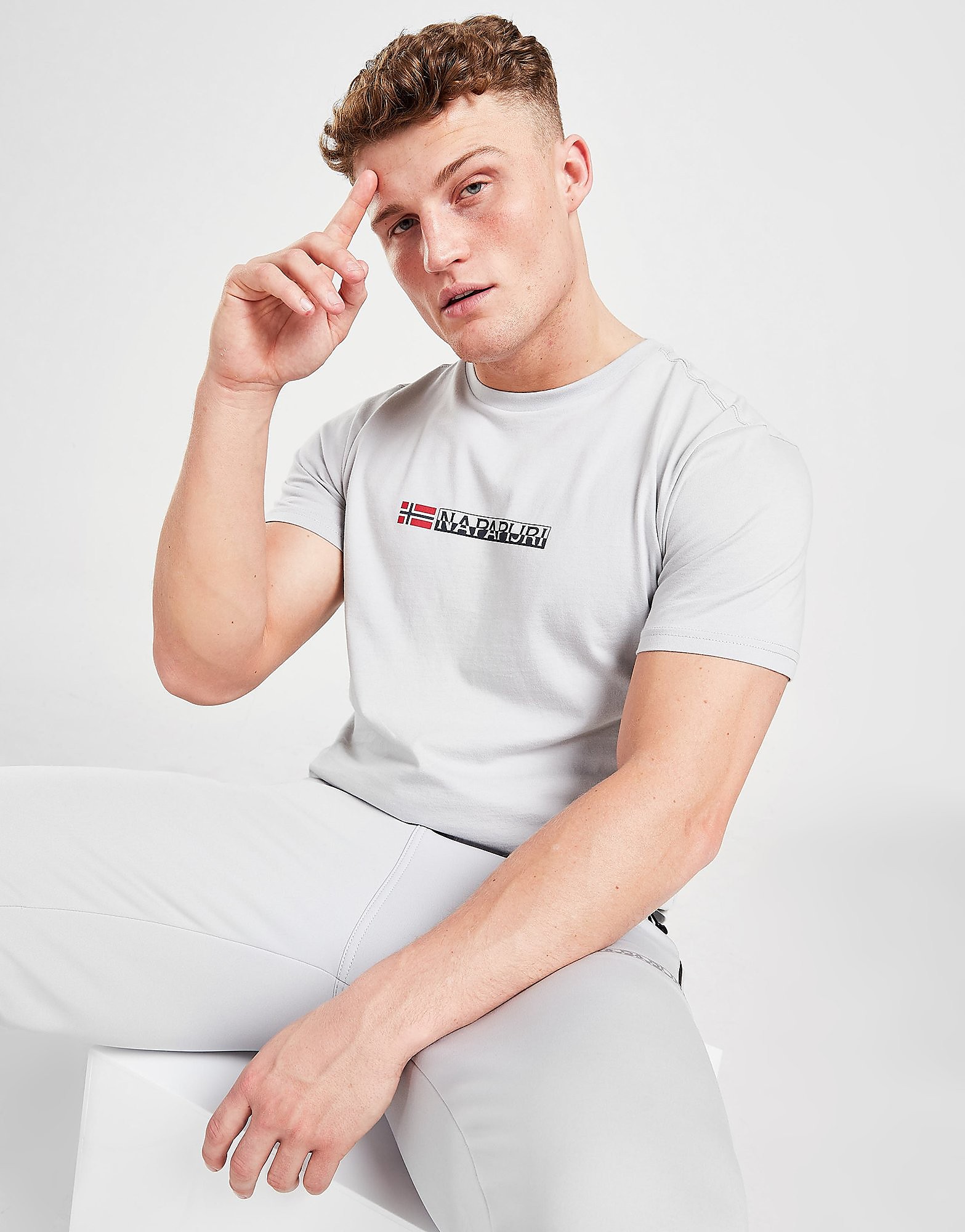 

Napapijri Sory Flag T-Shirt - Only at JD - Grey, Grey