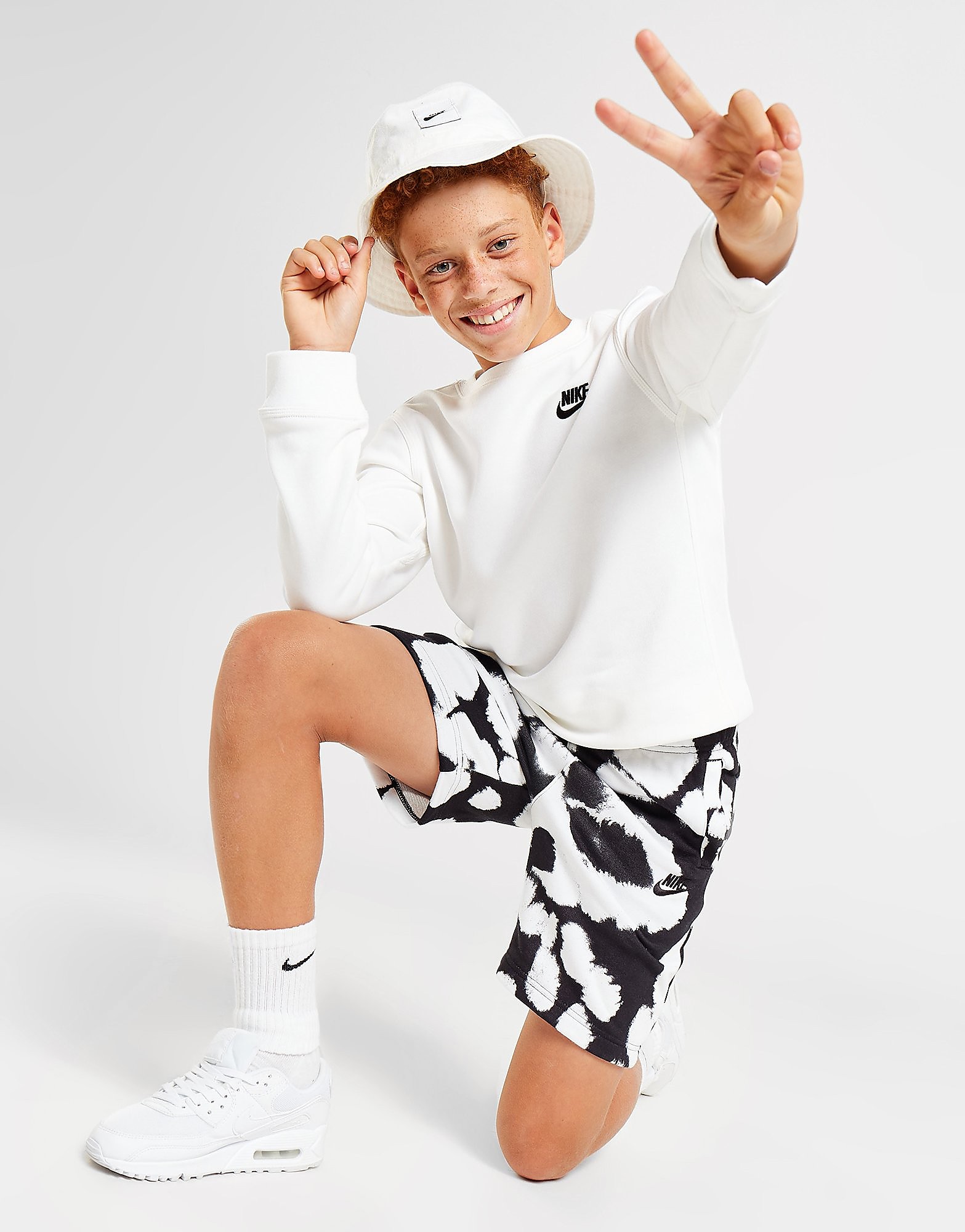 

Nike All Over Print French Terry Shorts Junior - Black/Black - Kids, Black/Black