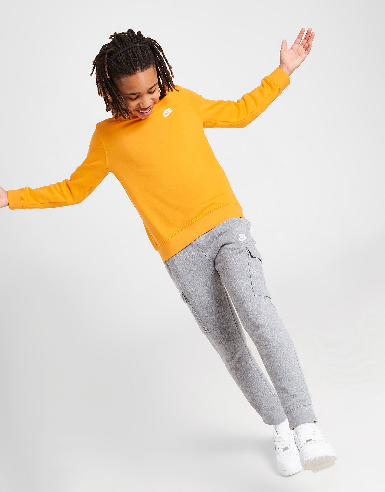 

Nike Sportswear Club Fleece Crew Sweatshirt Junior - Kumquat/White - Kids, Kumquat/White