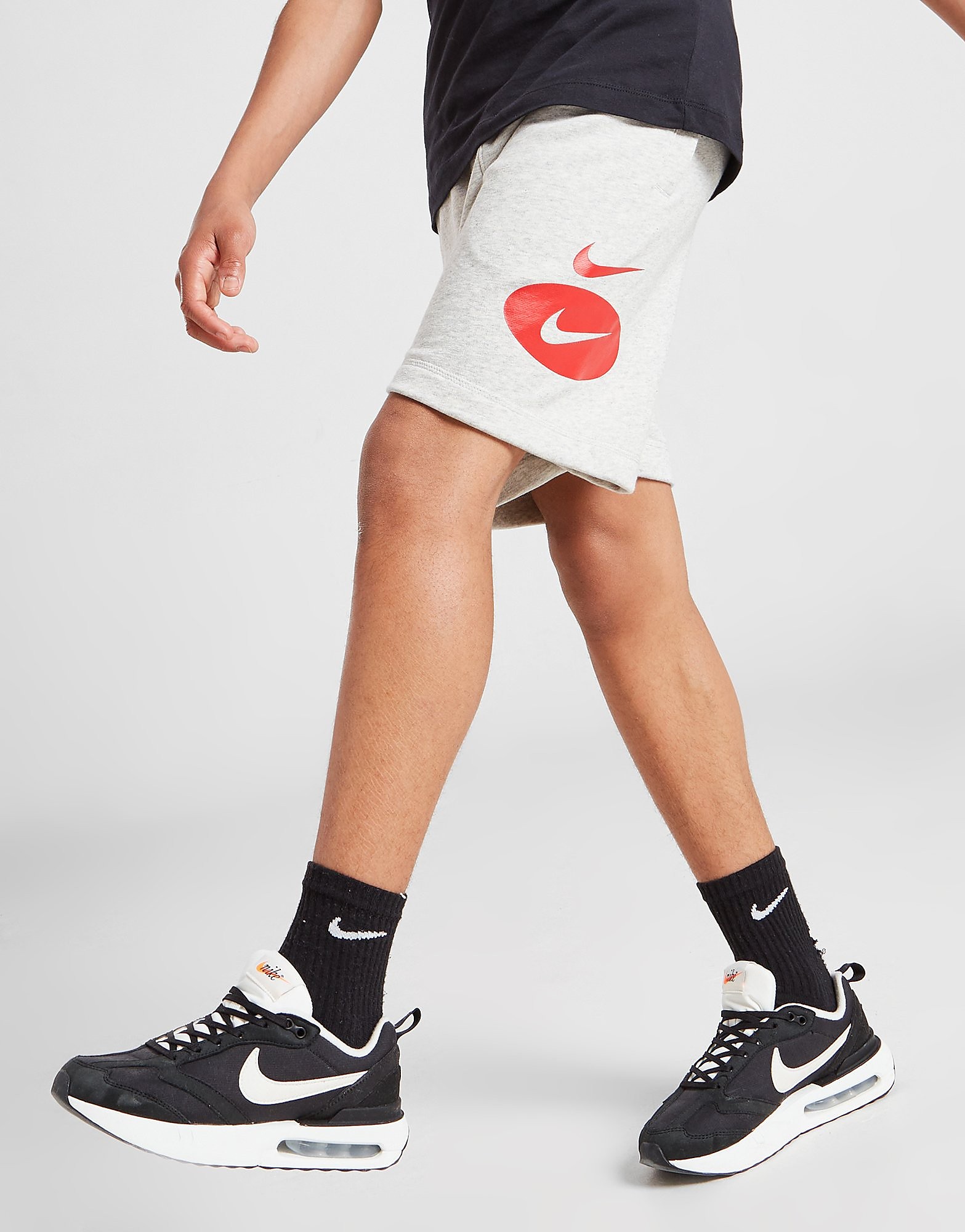 

Nike Oval Swoosh Shorts Junior - Grey Heather/Sail/University Red - Kids, Grey Heather/Sail/University Red
