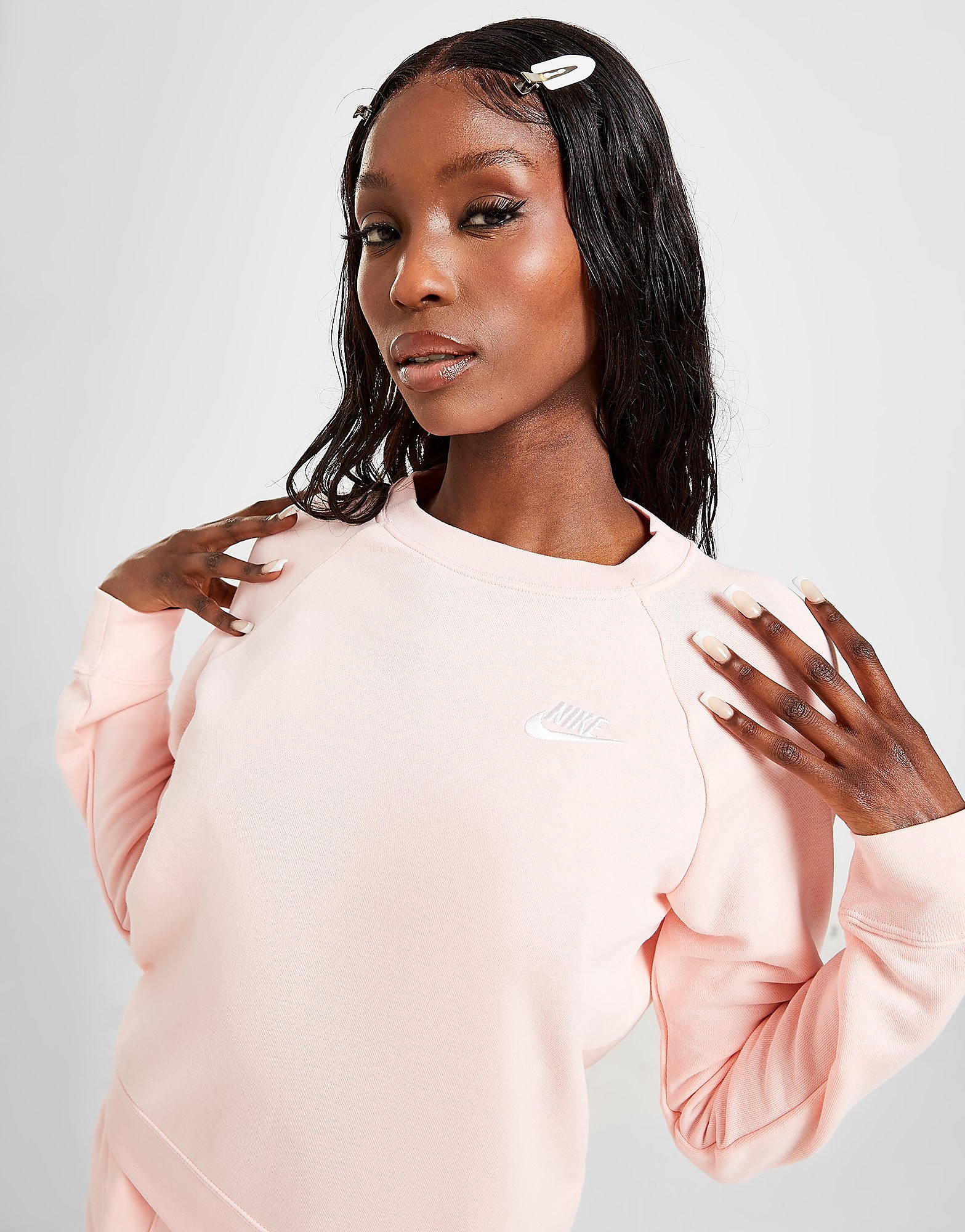 Nike Essential Crew Sweatshirt - Atmosphere/White - Womens, Atmosphere/White