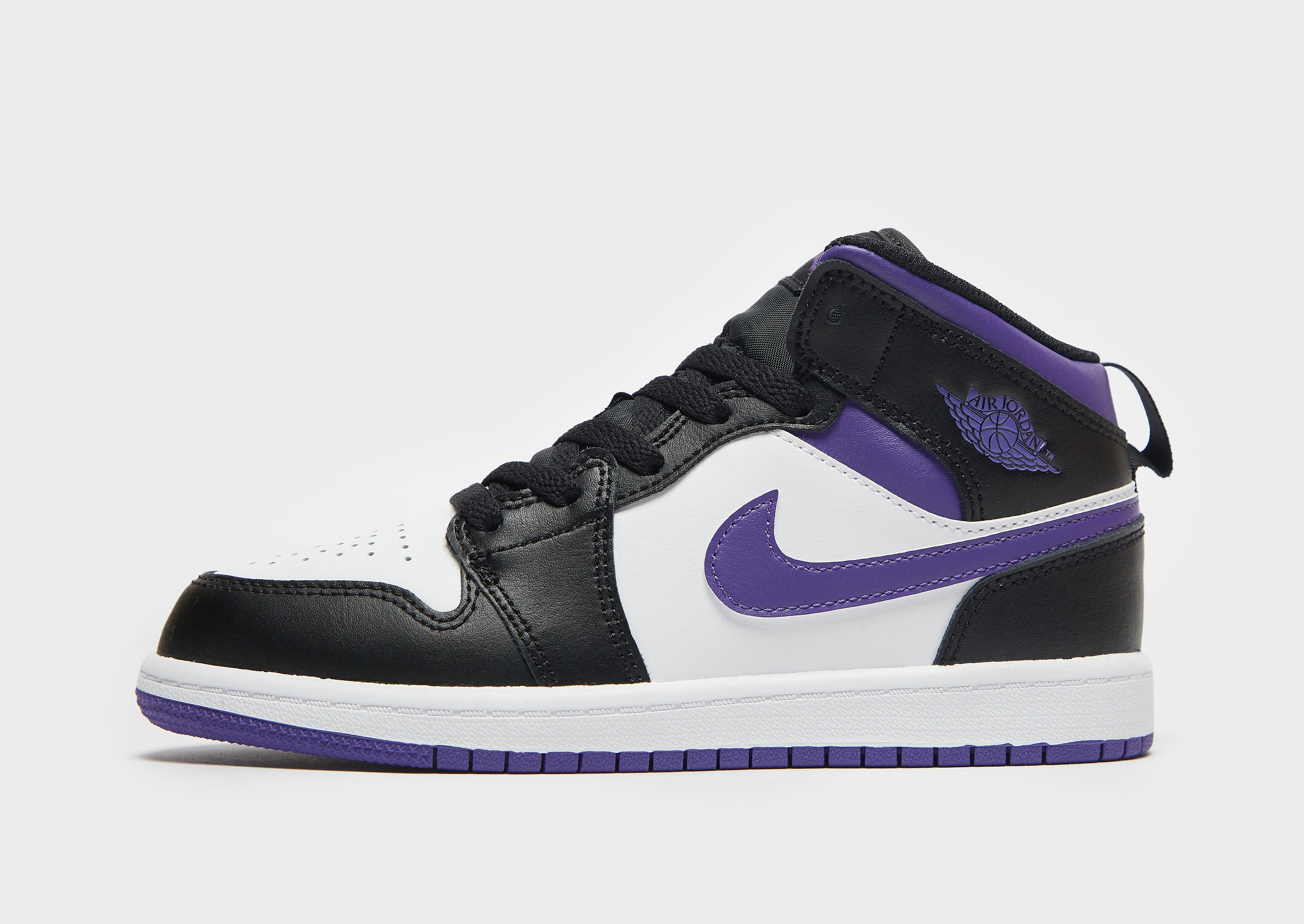 

Jordan 1 Mid Children - Black/Black/Black - Kids, Black/Black/Black