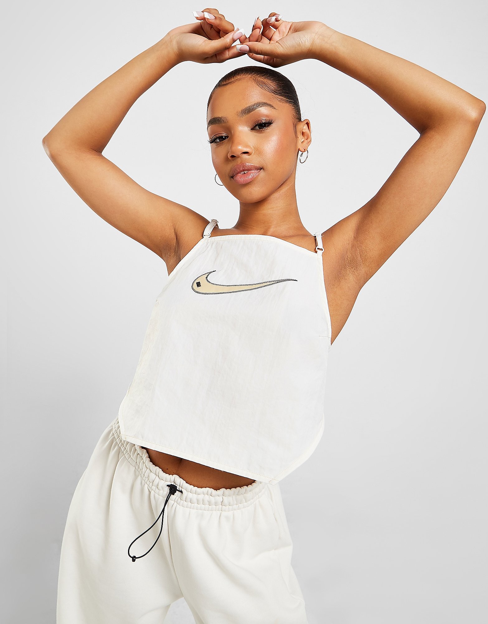 Nike Swoosh Cami Tank Top - Phantom/Black/Sand Drift - Womens, Phantom/Black/Sand Drift