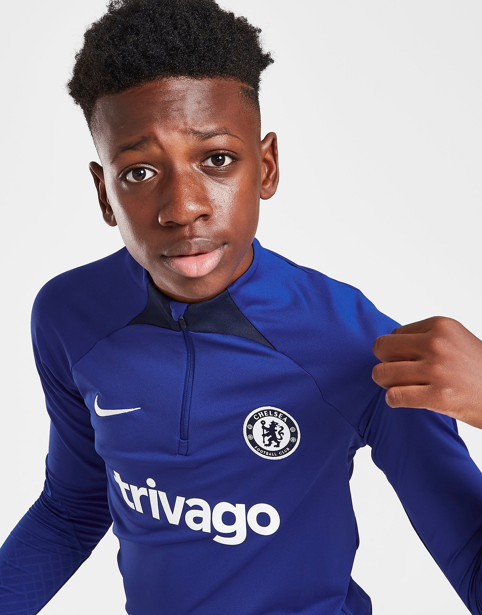 

Nike Chelsea FC Strike Drill Top Junior - Rush Blue/College Navy/White - Kids, Rush Blue/College Navy/White