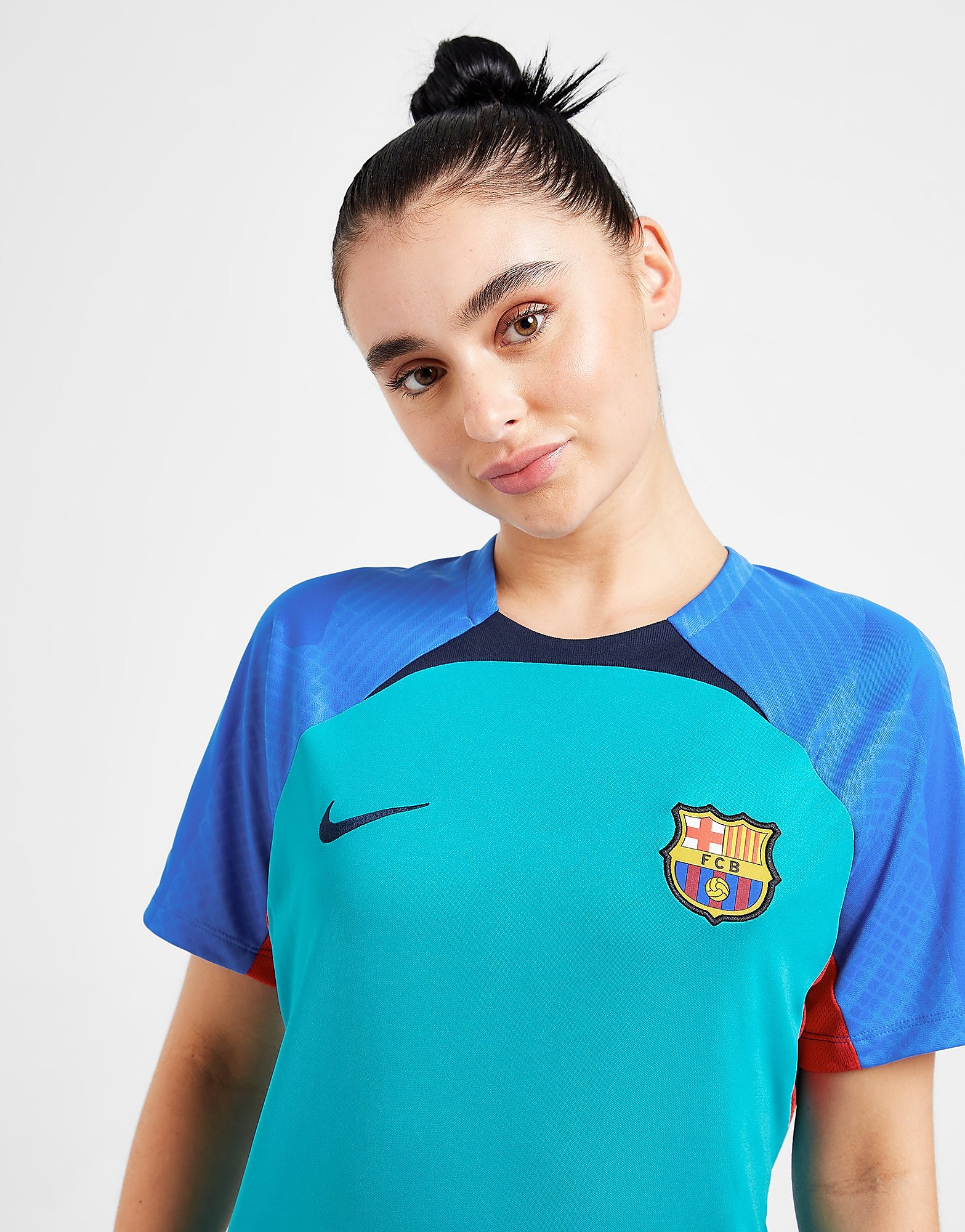 Nike FC Barcelona Strike Short Sleeve Shirt - Blue - Womens, Blue