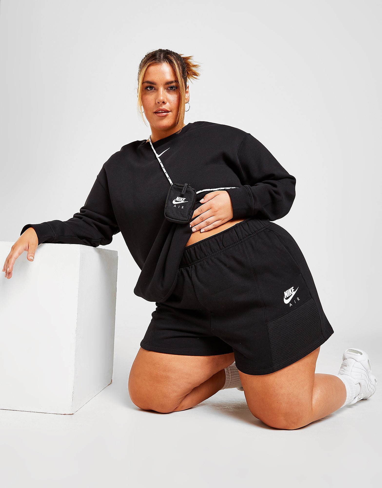 

Nike Air Plus Size Fleece Shorts - Black - Womens, Black