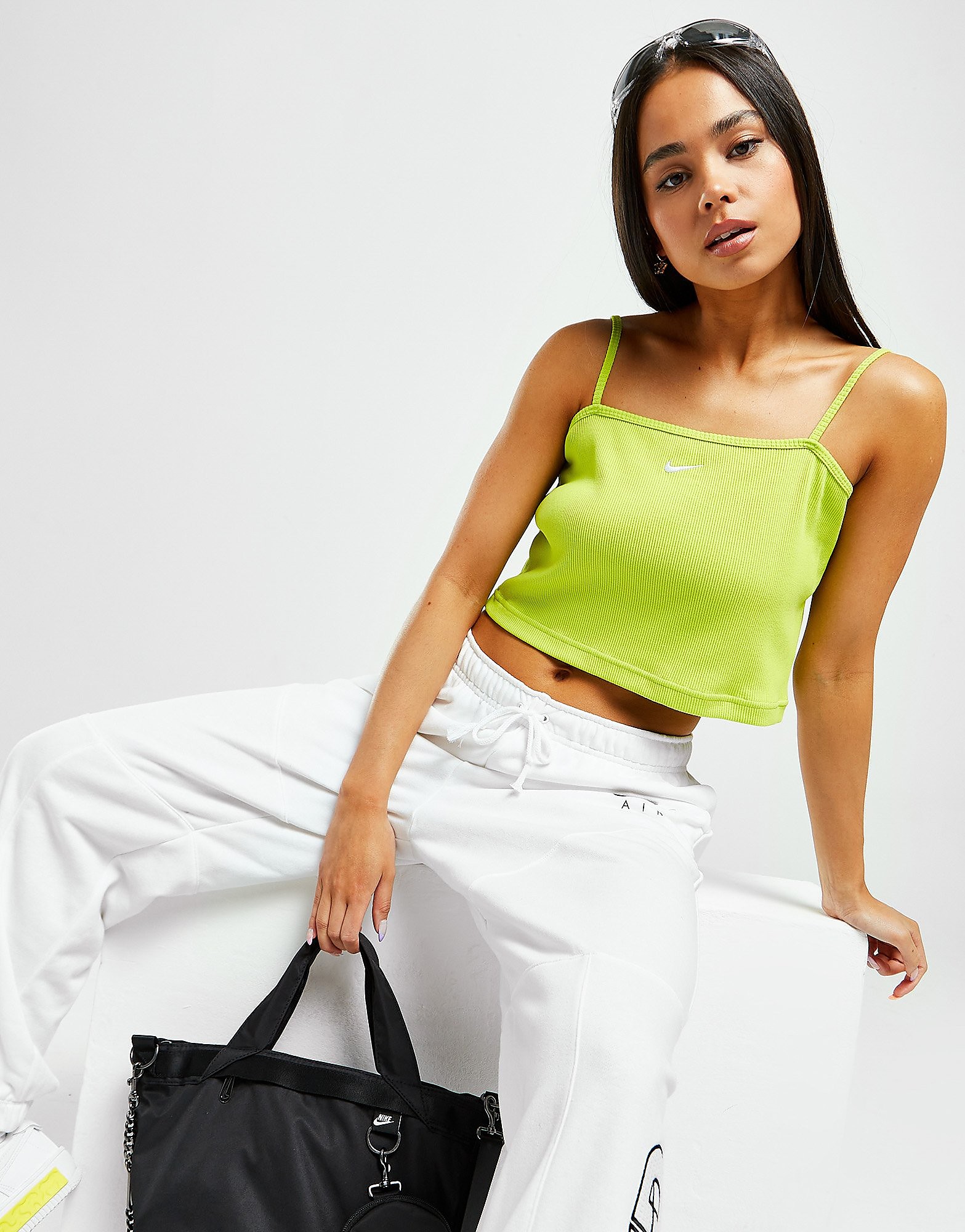

Nike Sportswear Essential Ribbed Crop Top Women's - Atomic Green/White, Atomic Green/White