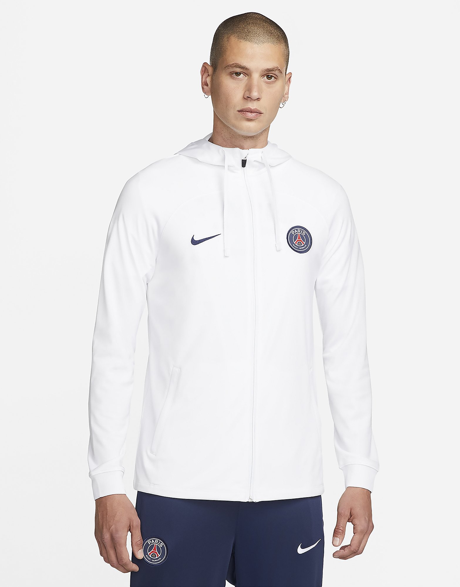 

Nike Paris Saint Germain Strike Hooded Tracksuit - White/Midnight Navy/Midnight Navy - Mens, White/Midnight Navy/Midnight Navy