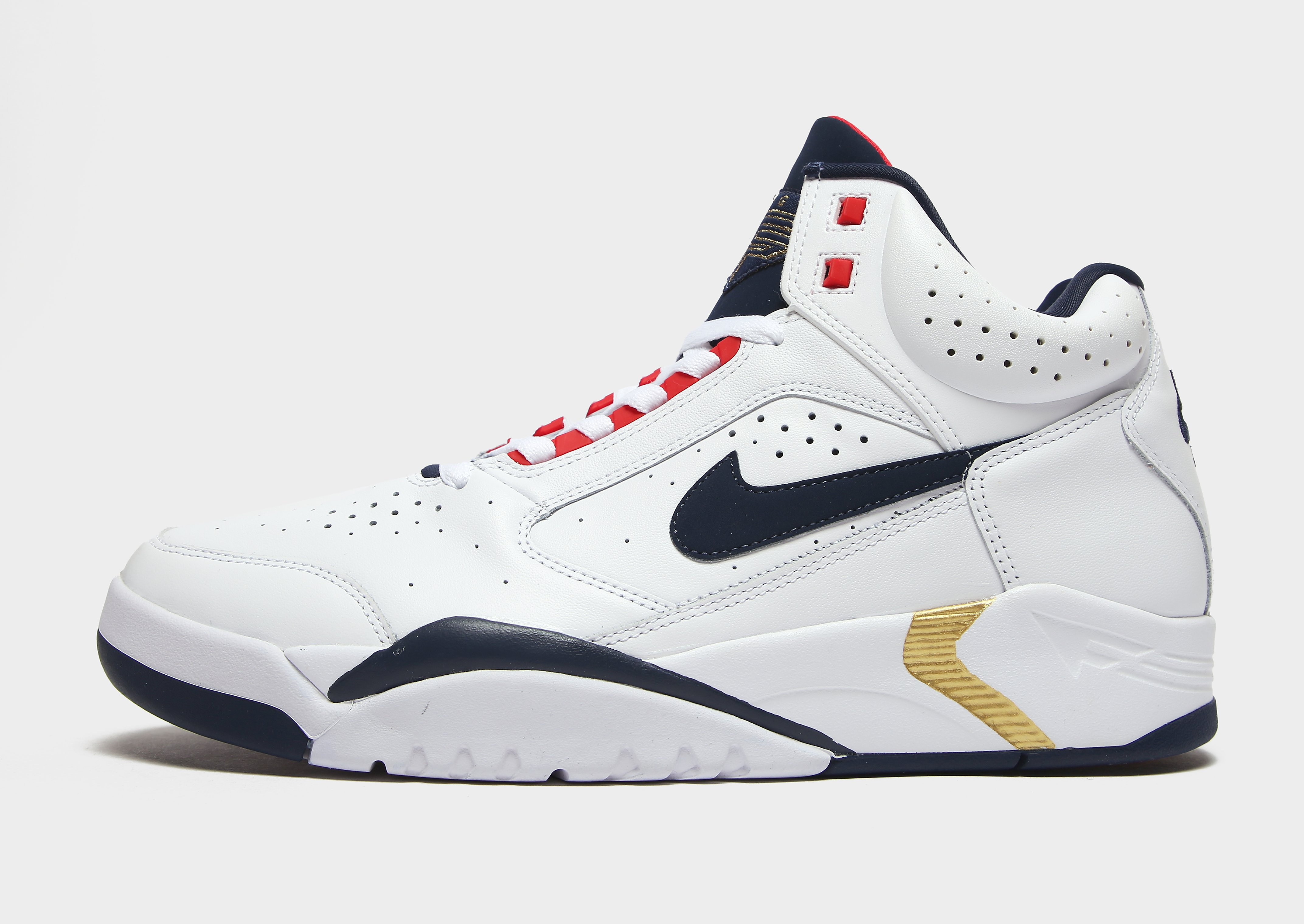 

Nike Flight Lite Mid - White/University Red/Metallic Gold/Midnight Navy - Mens, White/University Red/Metallic Gold/Midnight Navy