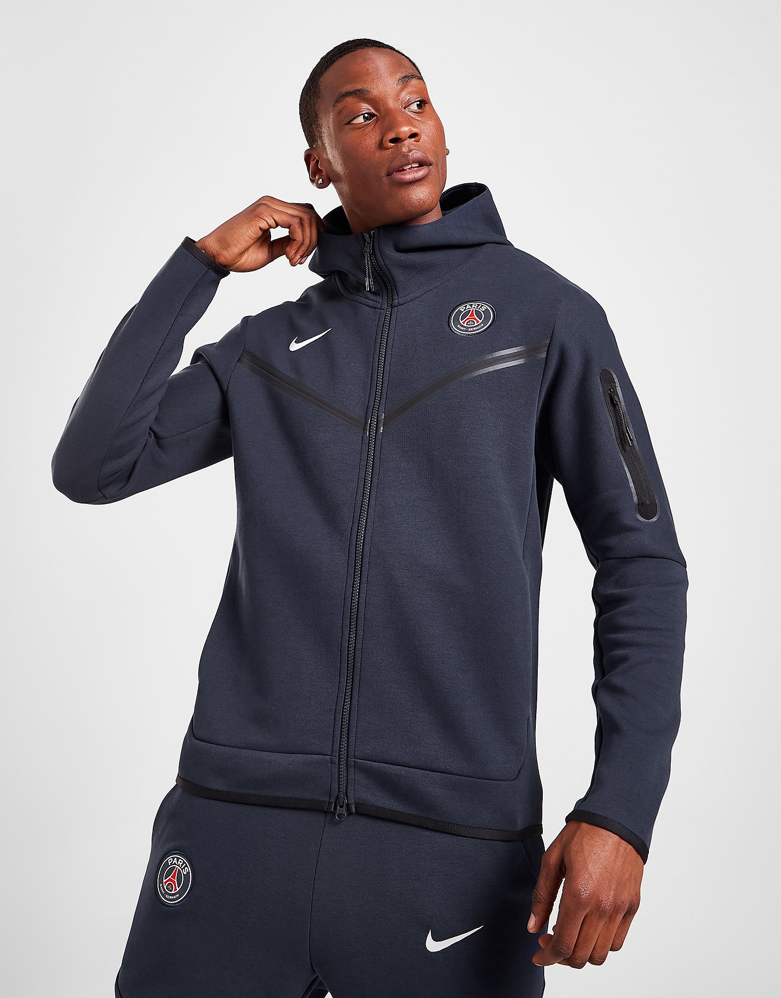 

Nike Paris Saint Germain Tech Fleece Hoodie - Navy/White - Mens, Navy/White