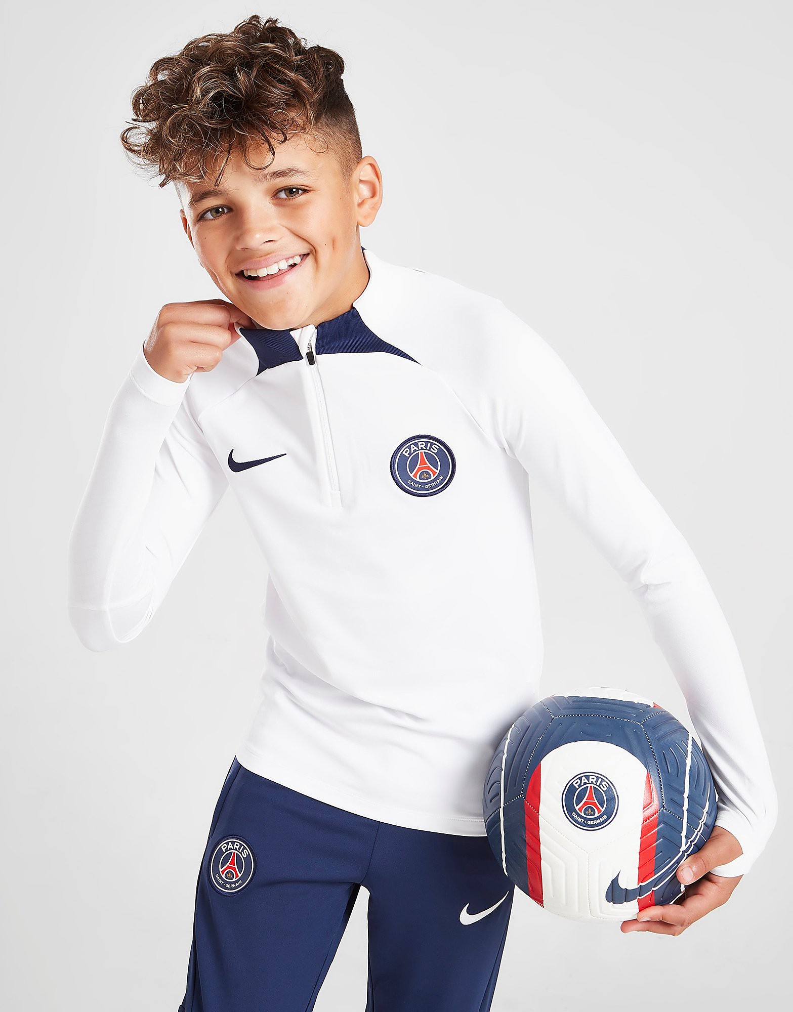 

Jordan Paris Saint Germain Strike Drill Top Junior - White/White/Midnight Navy/Midnight Navy - Kids, White/White/Midnight Navy/Midnight Navy