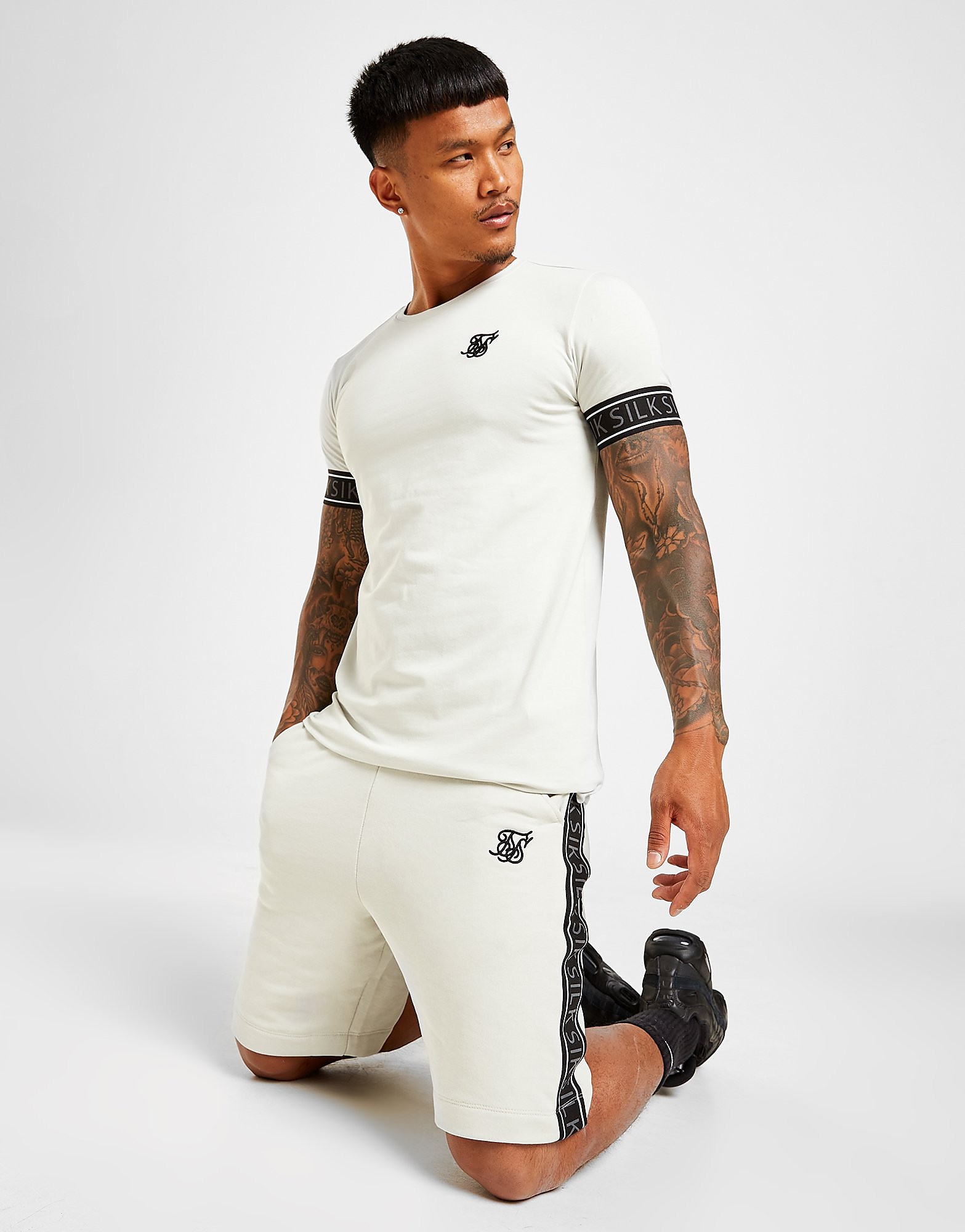 SikSilk Calções Tape - Only at JD - Cinzento - Mens, Cinzento