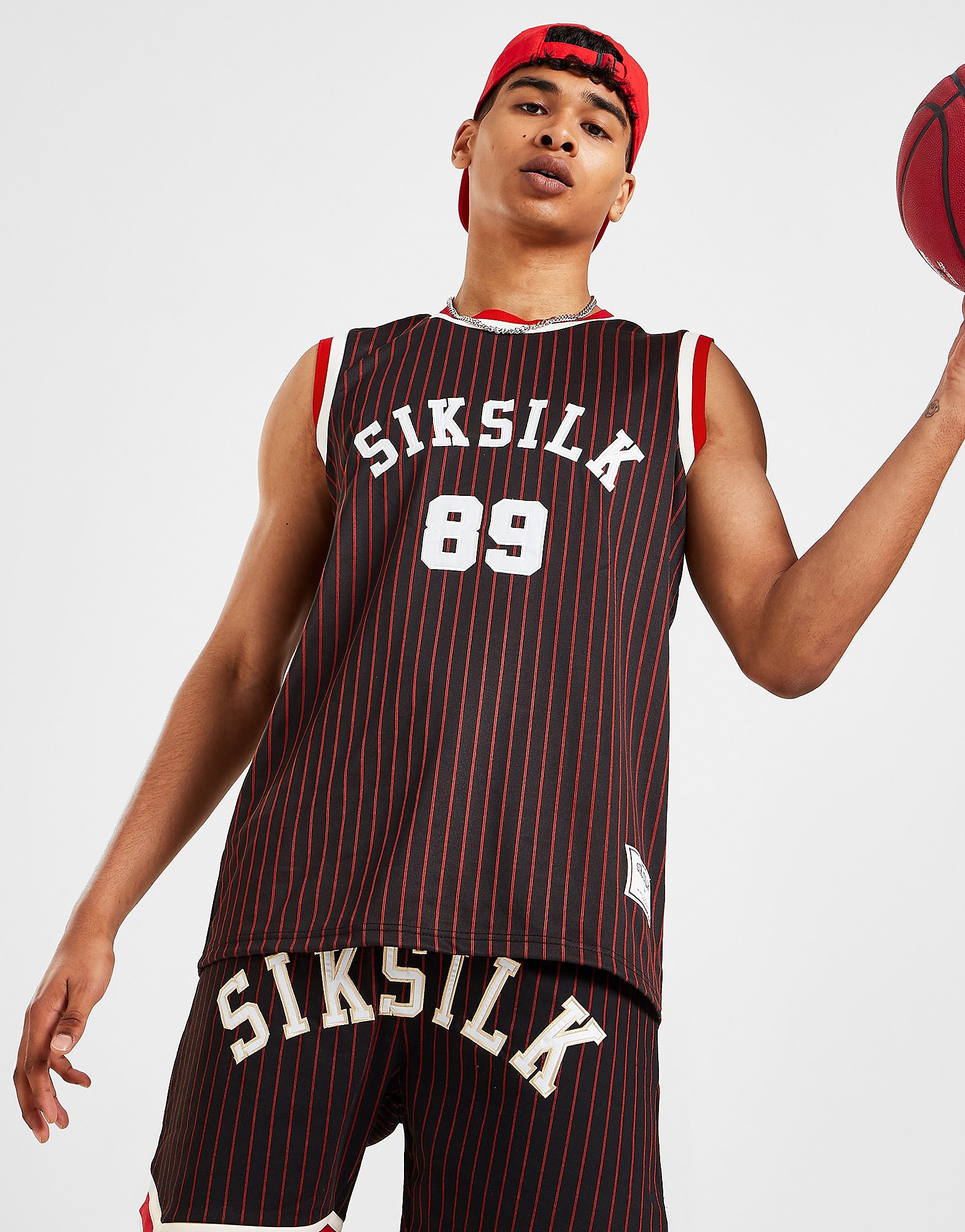 

SikSilk Retro Classic Basketball Vest - Only at JD - Black/Black - Mens, Black/Black