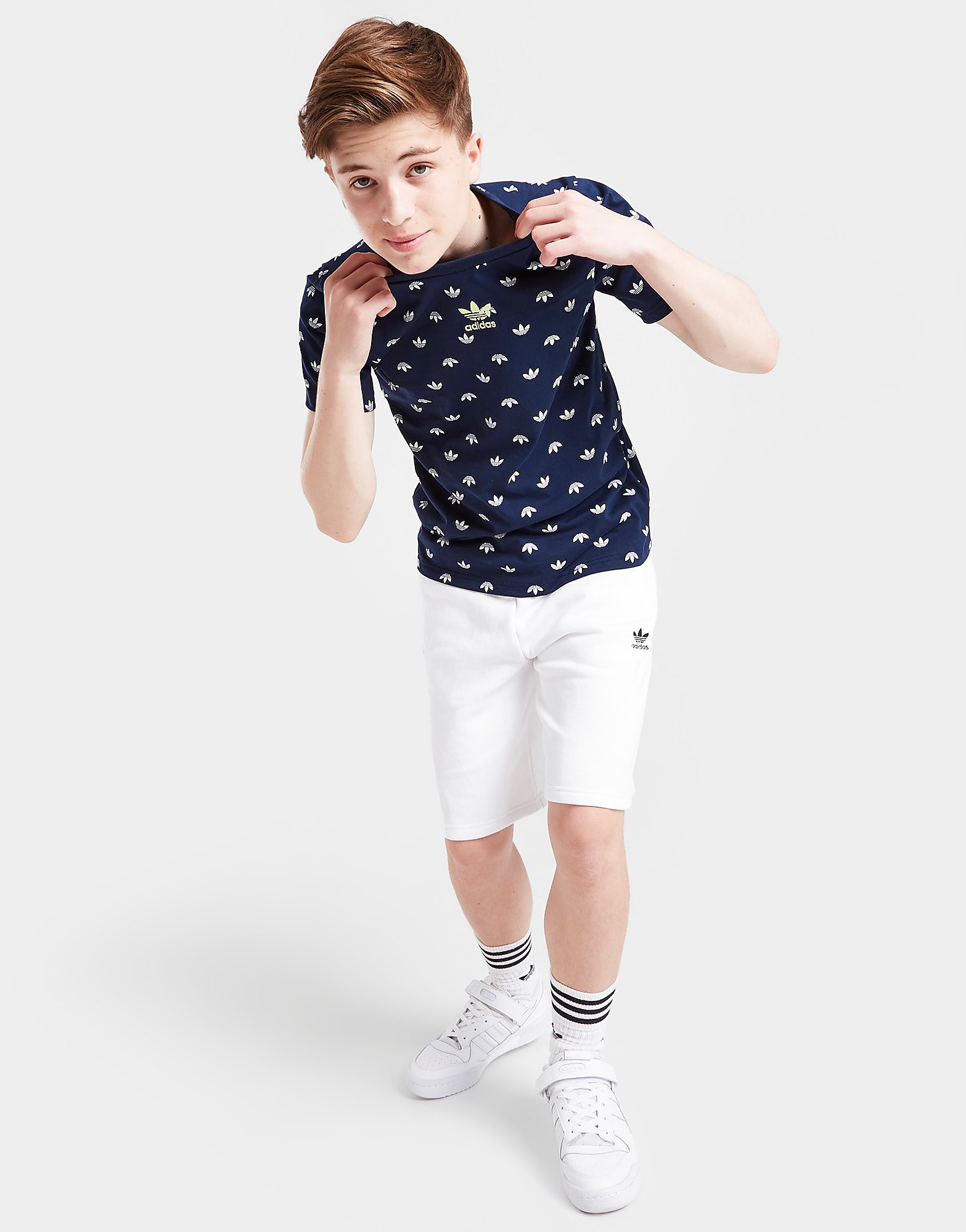 

adidas Originals All Over Print T-Shirt Junior - Only at JD - Blue - Kids, Blue