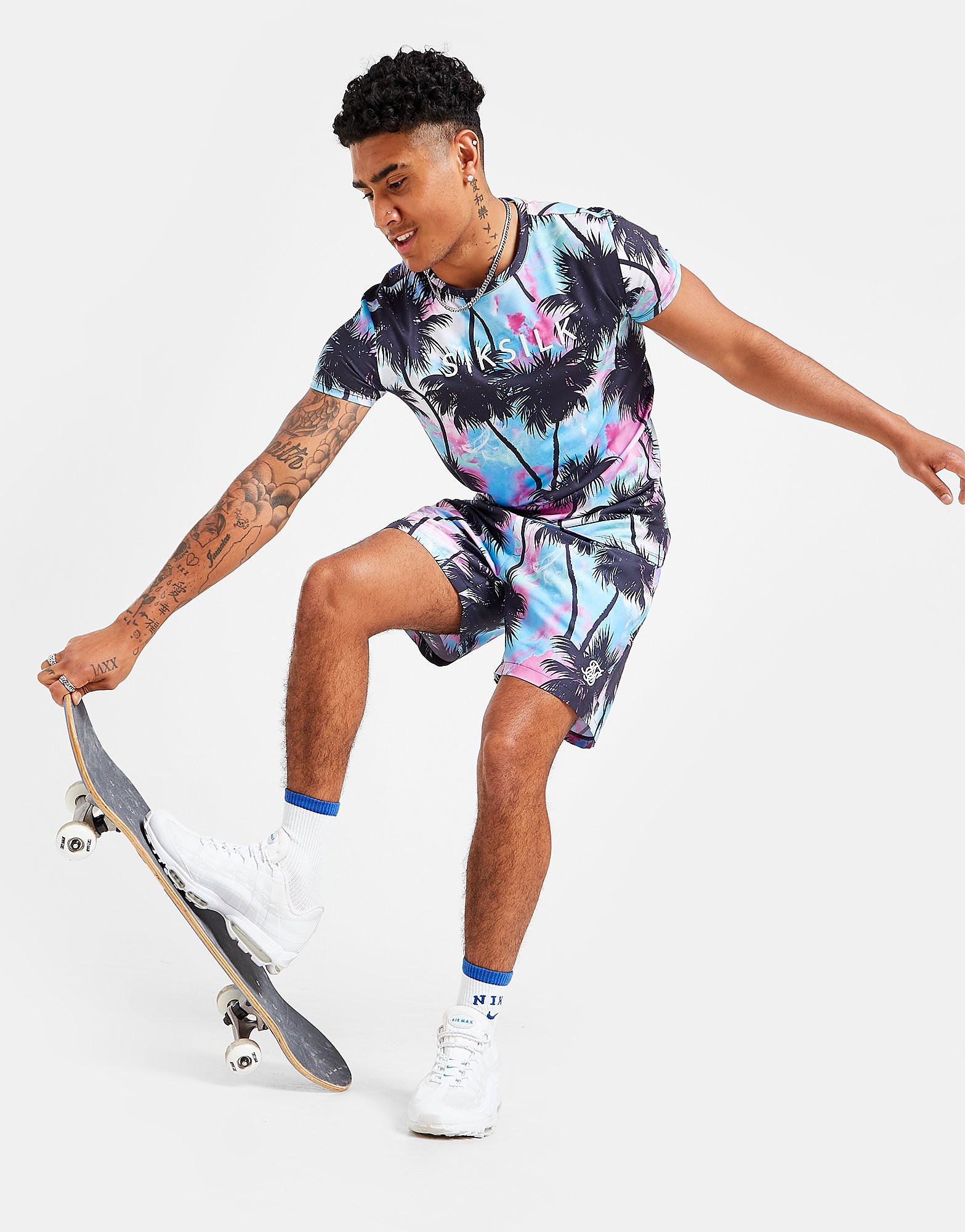 

SikSilk Palm Print Swim Shorts - Only at JD - Blue - Mens, Blue