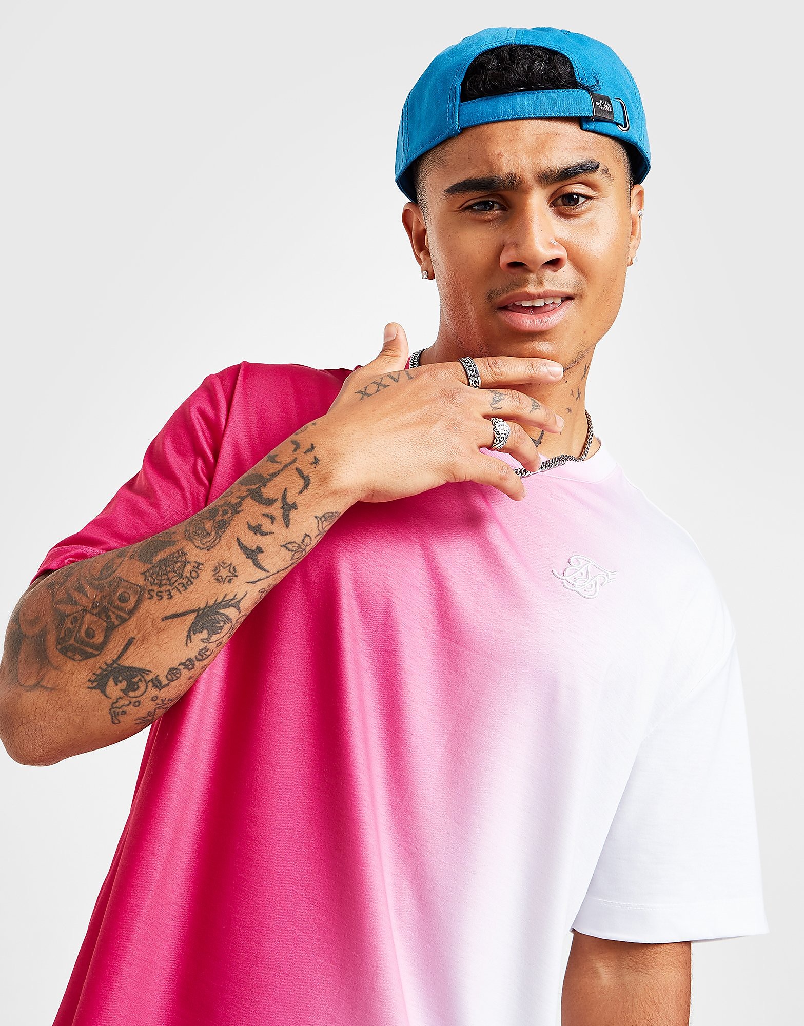 

SikSilk Oversized Fade T-Shirt - Only at JD - Pink - Mens, Pink