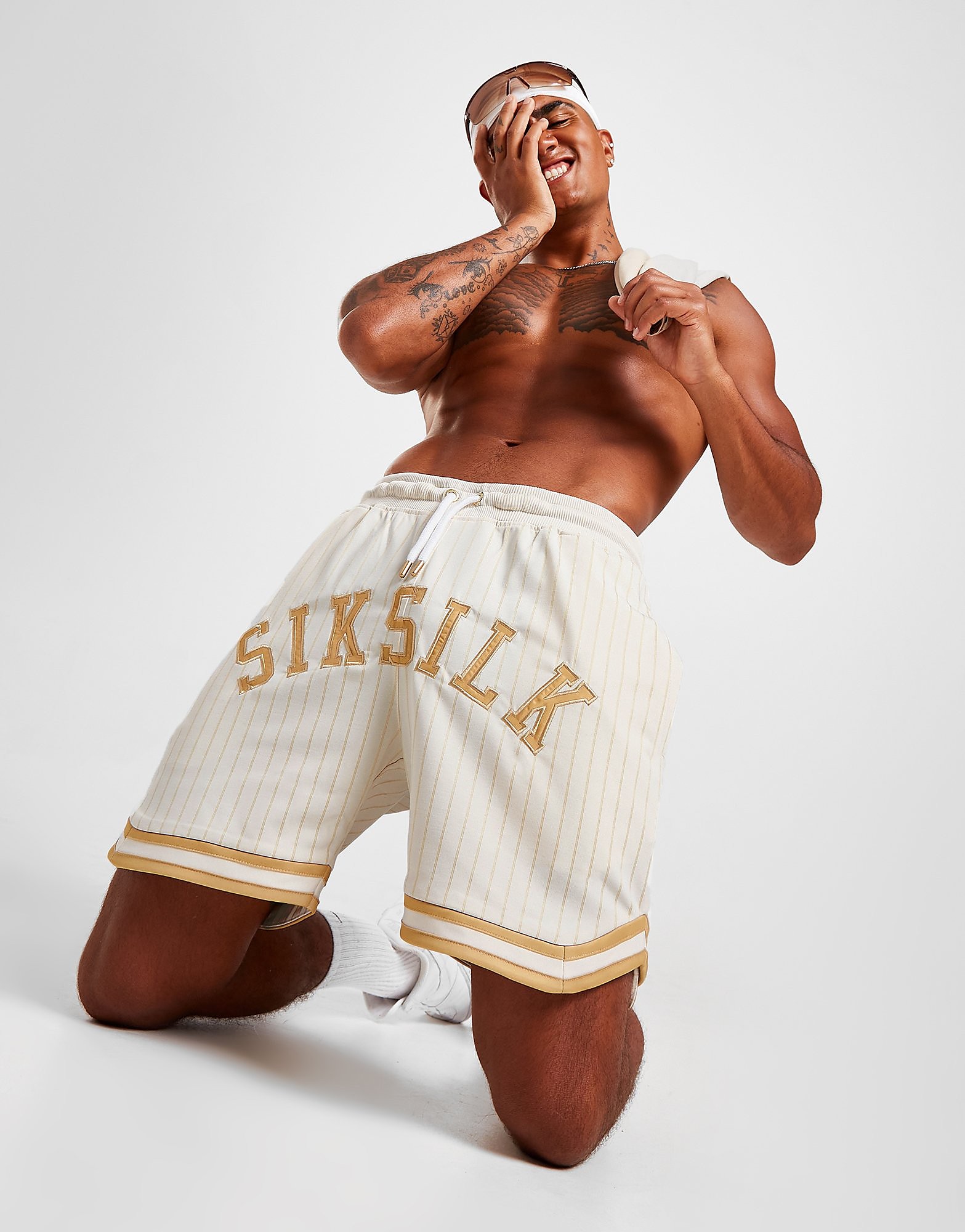 SikSilk Calções Retro Classic Basketball - Only at JD - Bege - Mens, Bege