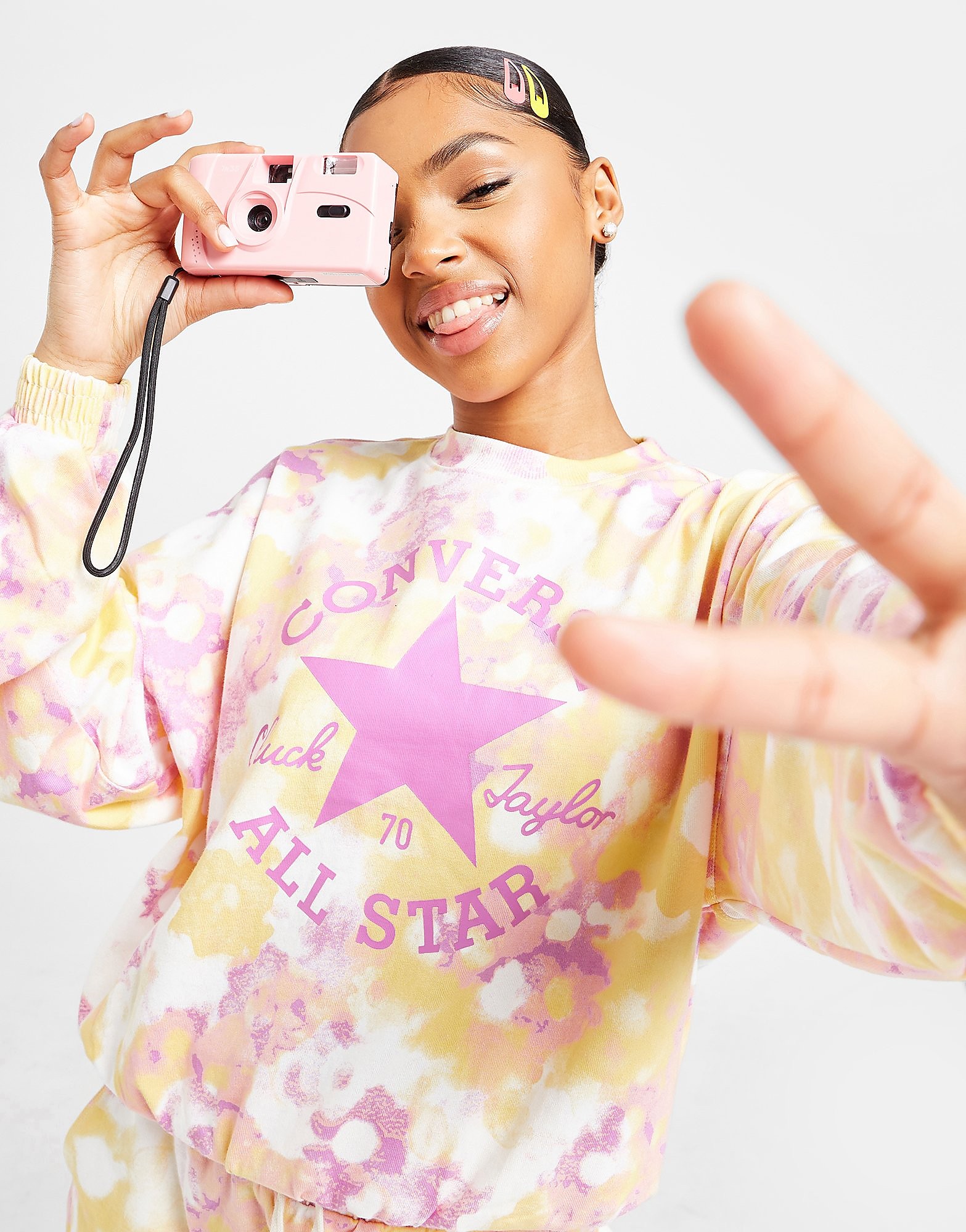 

Converse Tie Dye Crew Sweatshirt - Pink - Womens, Pink